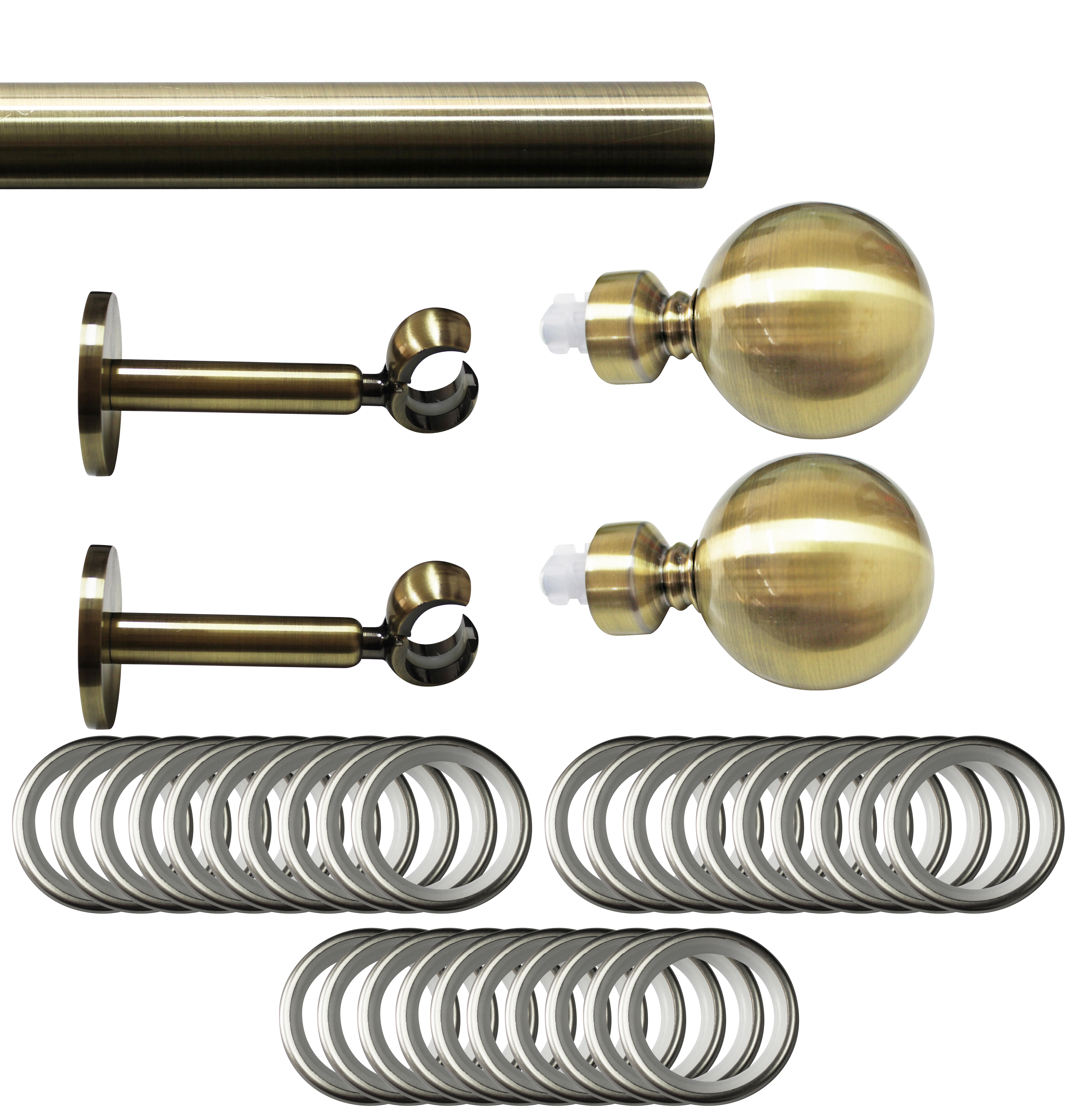 Set barra de metal diámetro 20mm bronce a pared 2.5m inspire con anillas bola