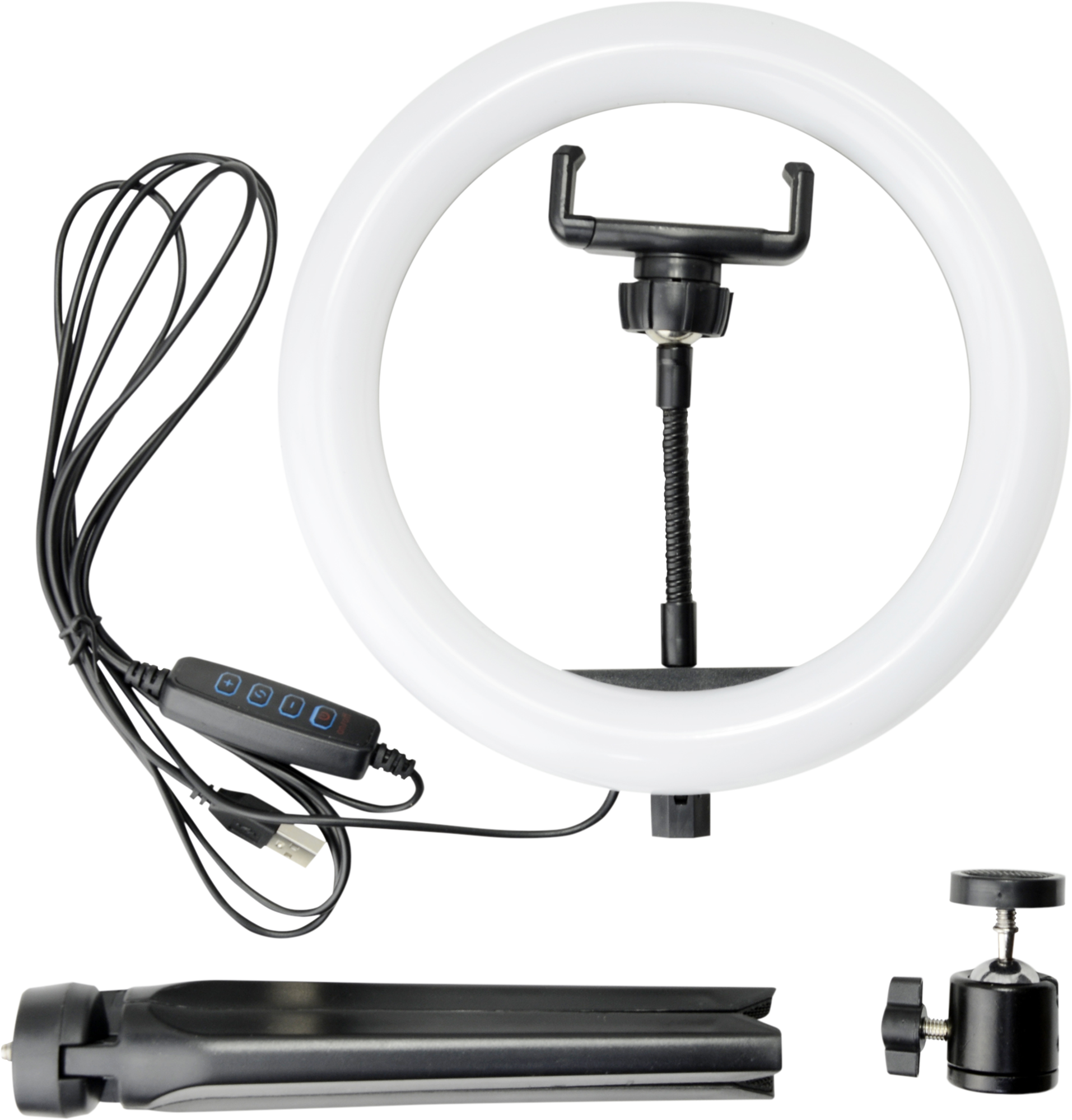 Lámpara de mesa LED con control de la intensidad de la luz Selfie KSIX con estructura negra pantalla blanca CCT 3000K-6500K alimentación a red - 4
