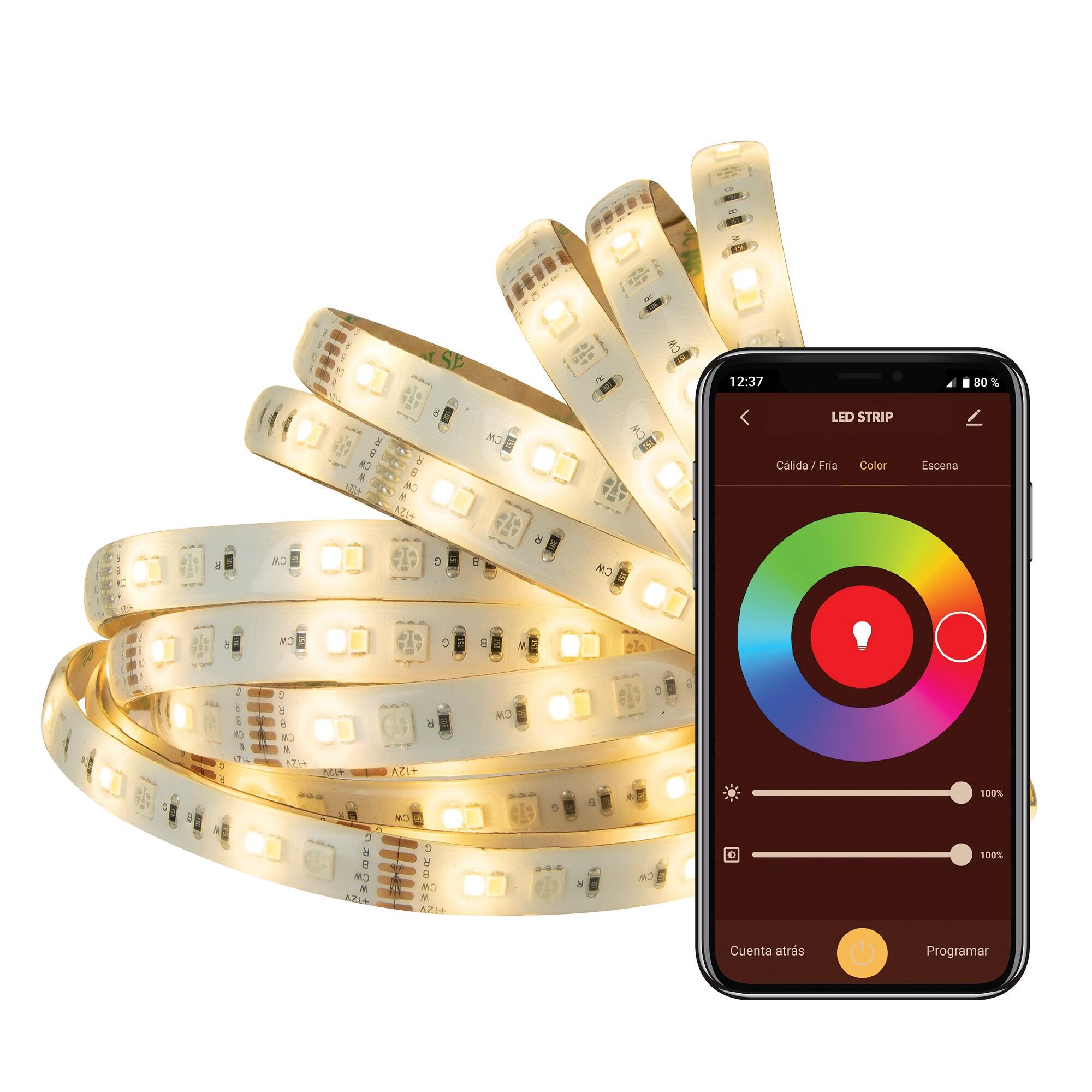 Tira LED Muvit iO 24W RGB+CCT metros con wifi Leroy Merlin