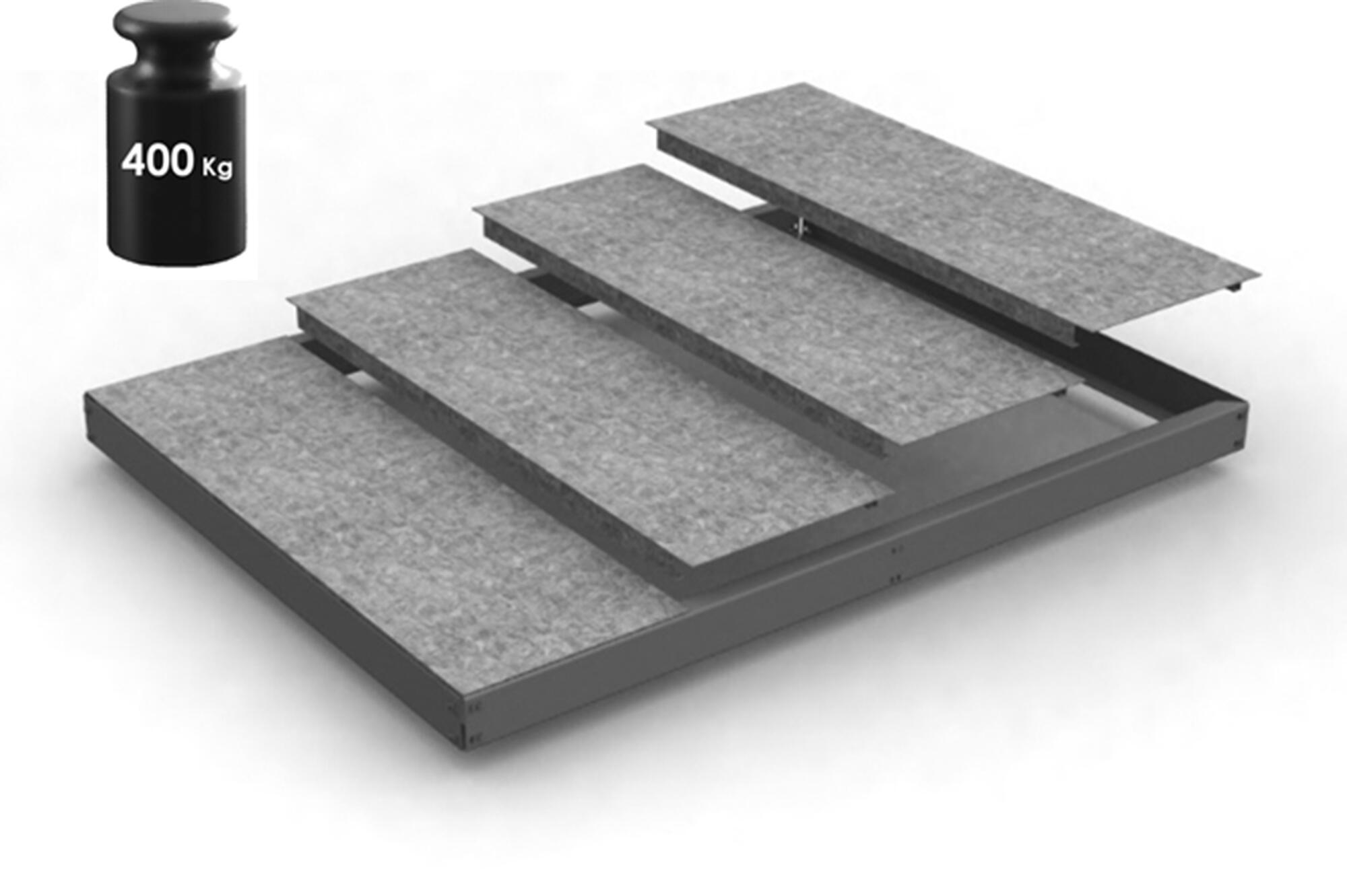 Estante adicional ecoforte gris/galva 120x45x4,2cm