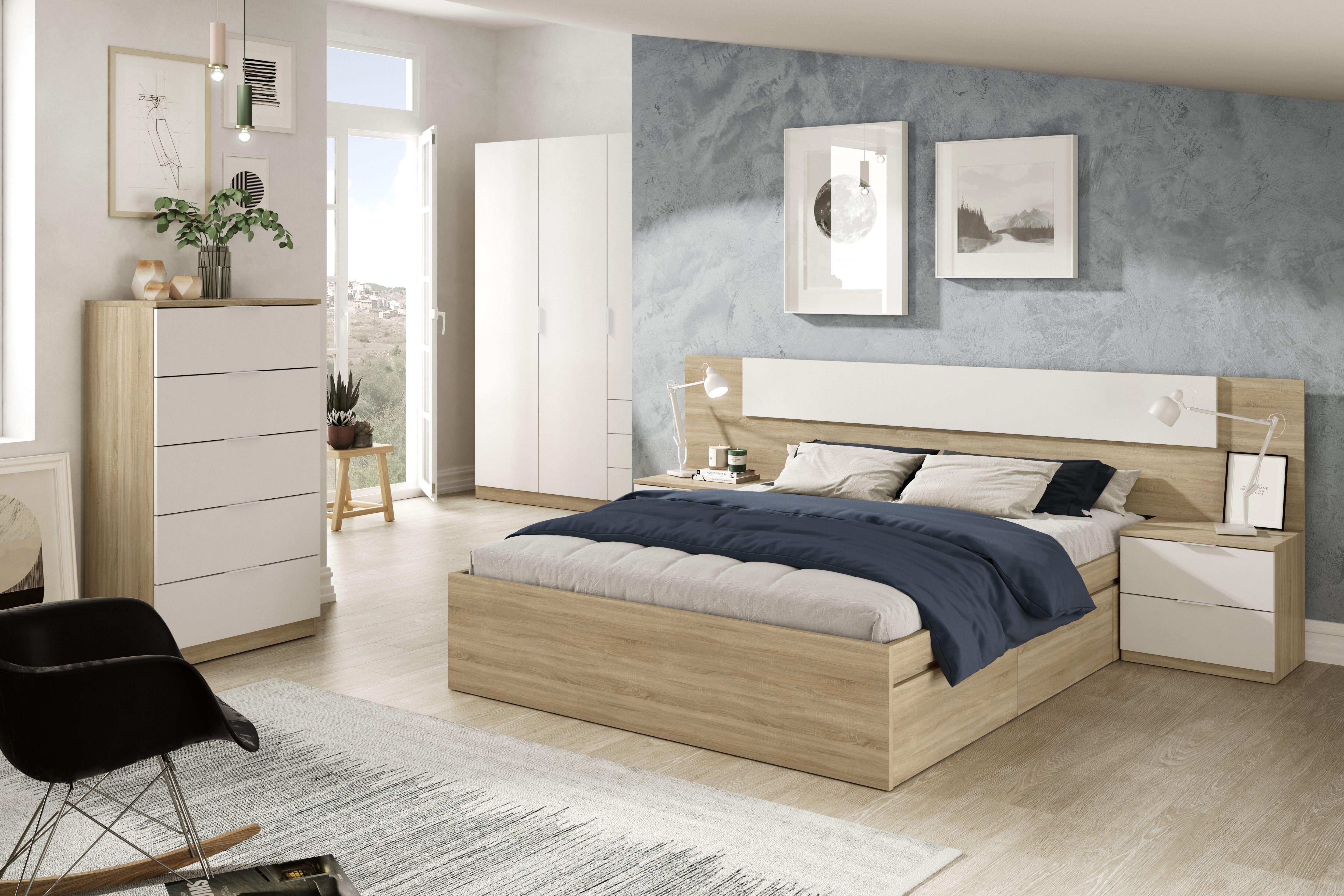 Cajonera KIT ALAYA 5 cajones Roble Canadian y Blanco Artik 110x60x40cm - 6