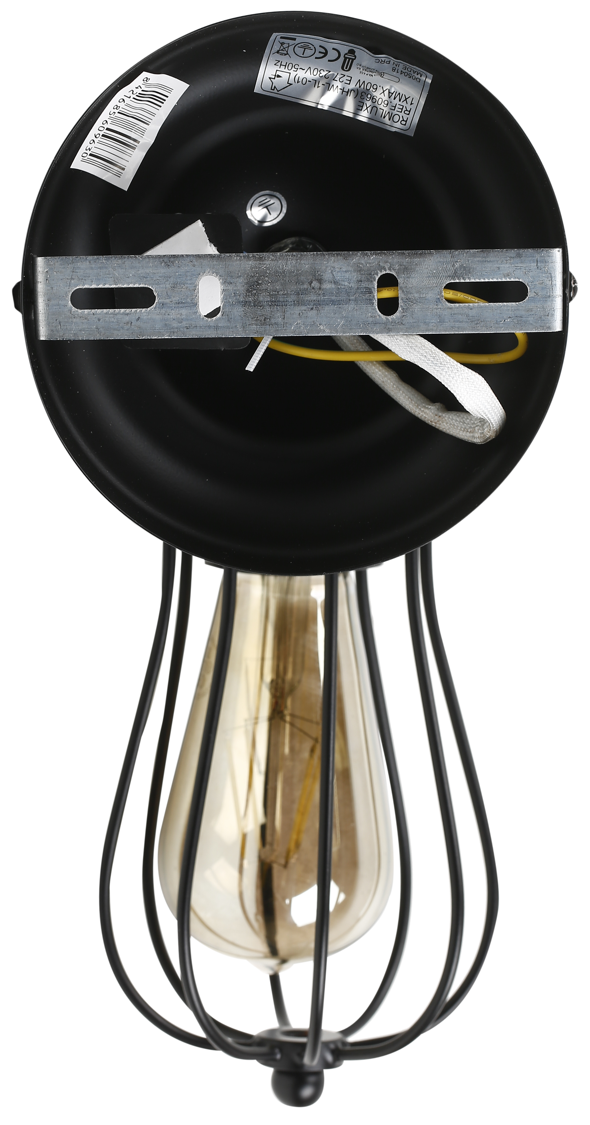 Aplique de acero Kansas de 1 luz E27 de color negro
 - 9
