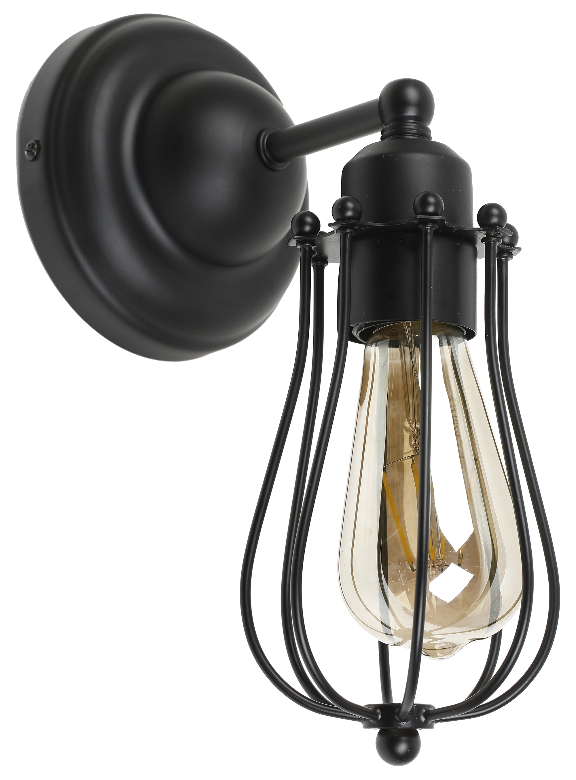 Aplique de acero Kansas de 1 luz E27 de color negro
 - 2