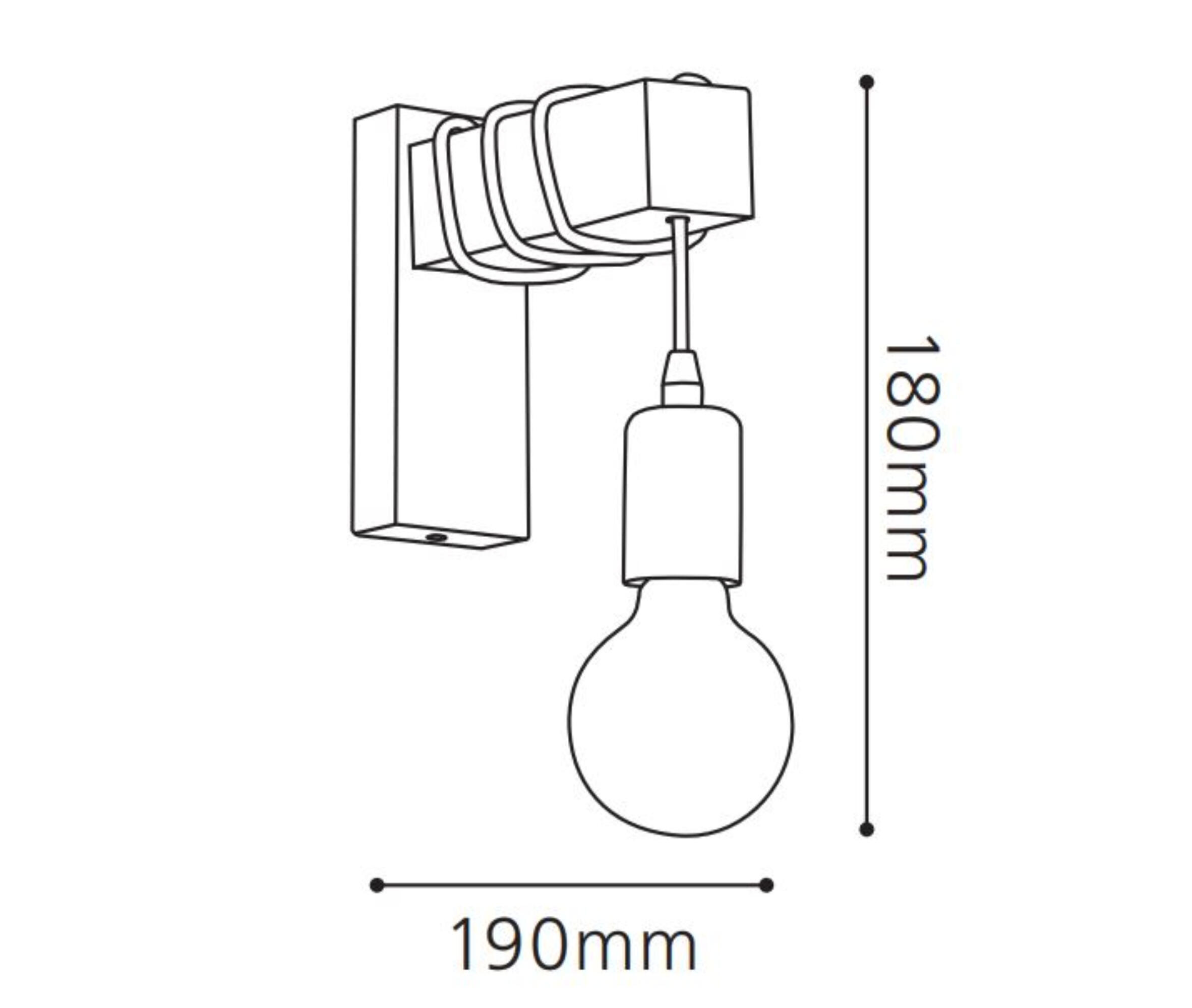 Aplique Townshend , E27, 1 luz, acero y madera, blanco y madera - 3