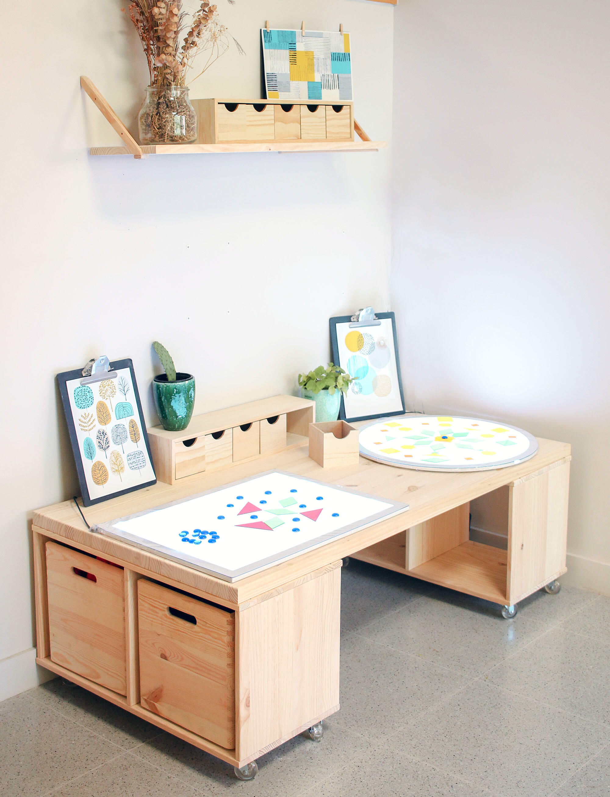 Estantería Dinamic modular con 6 cubos de madera maciza de pino 105,4x70,8x33cm - 9