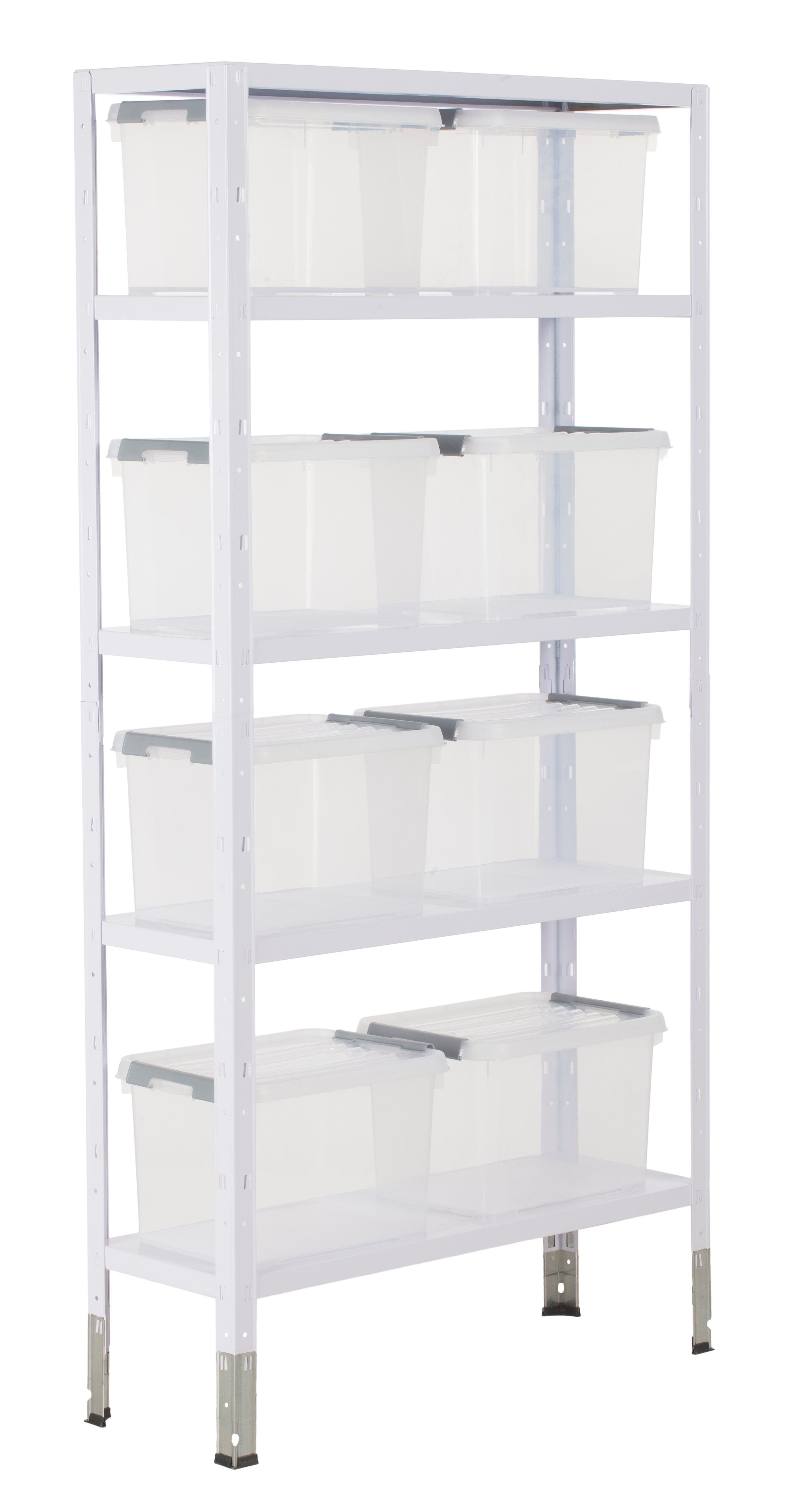 Estante metálica branco 5 prateleiras 180x90x30 cm 70 kg Spaceo - 5