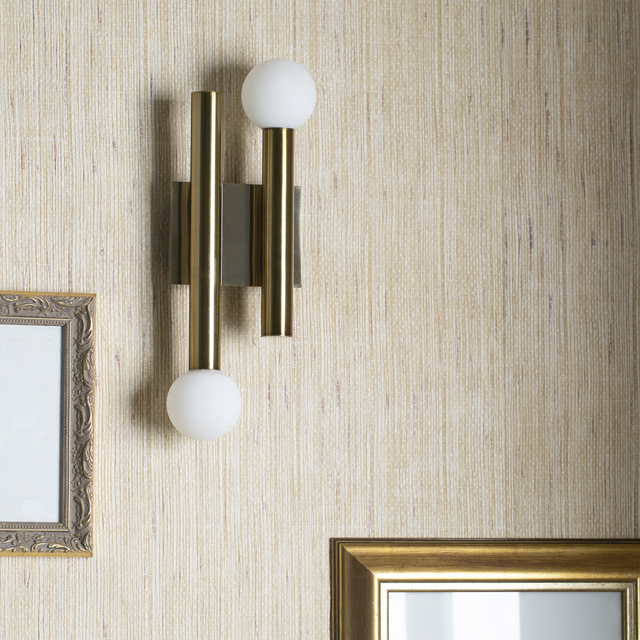 Aplique de pared Lucky BRILLIANT de vidrio dorado y de hierro compatible con casquillo G9 IP20