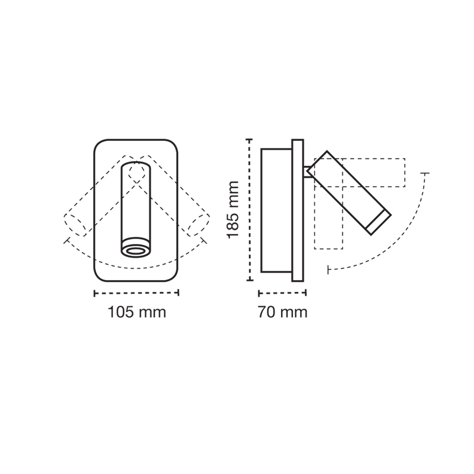 Aplique LED Geria, 11W+3W, 1210+330LM, 3000k, 2 interruptores, metal, blanco - 4