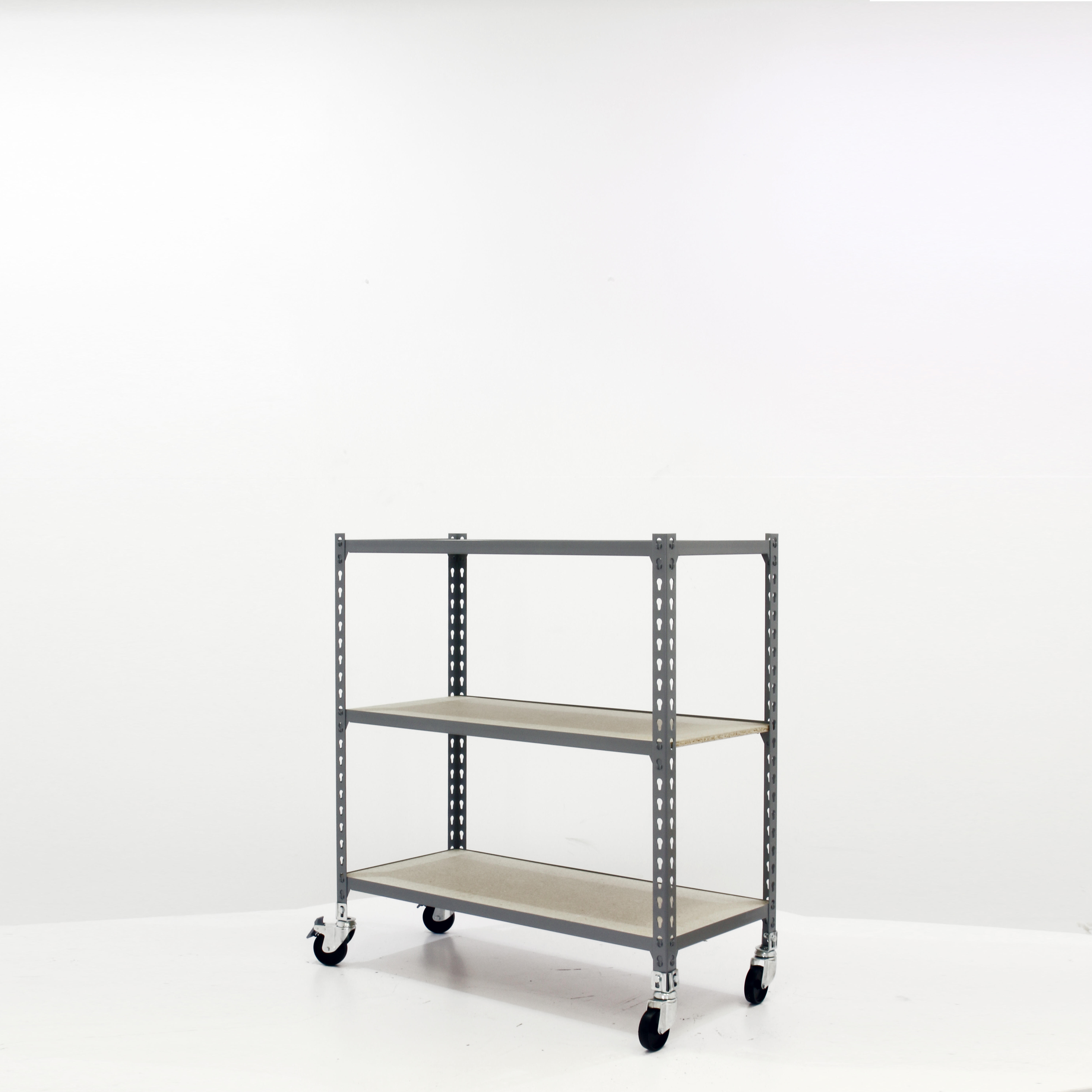Estante metálica cinza 3 prateleiras madeira 100x50x90 cm 150 kg Simonrack - 5