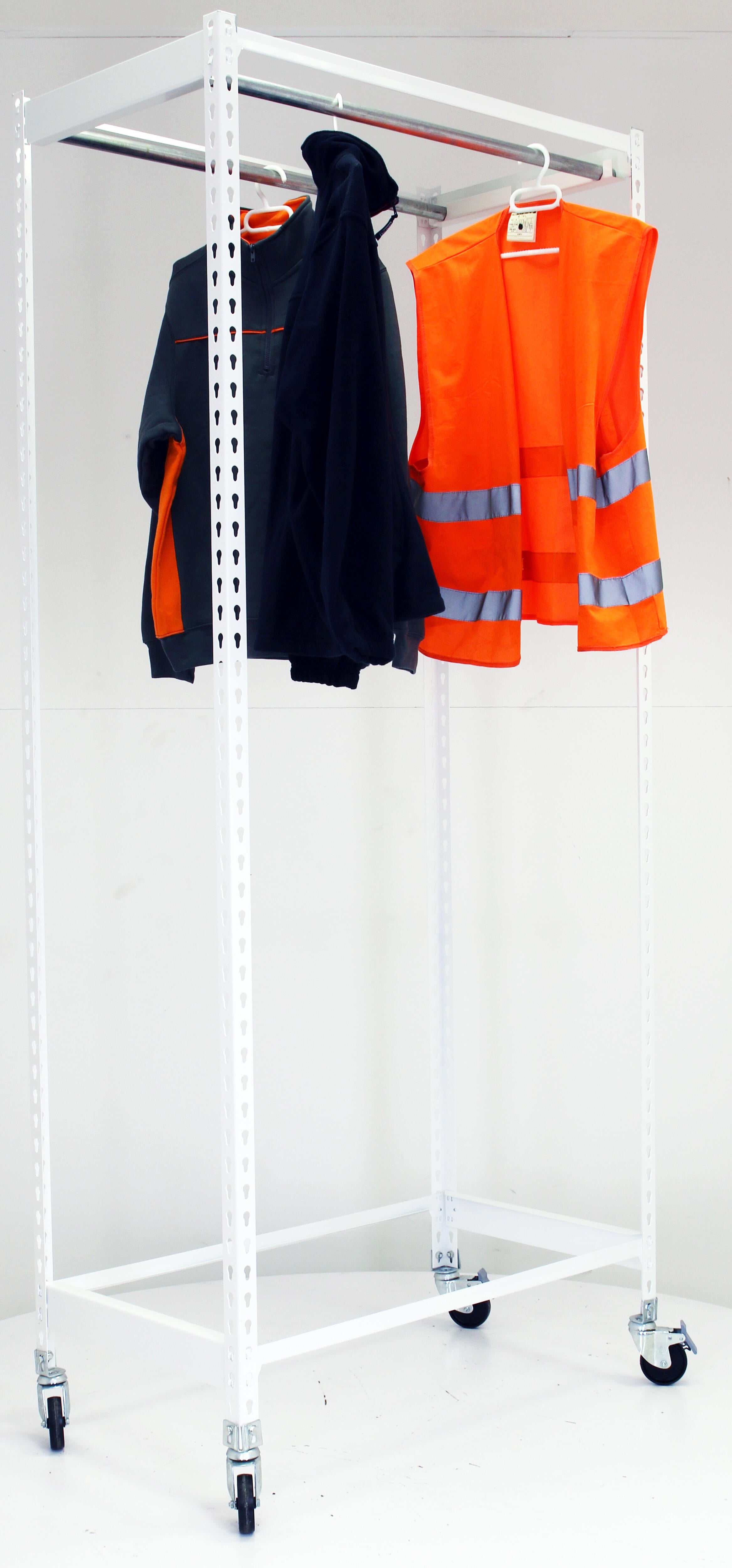 Estanteria simonclothing movil 2 colgador blanca