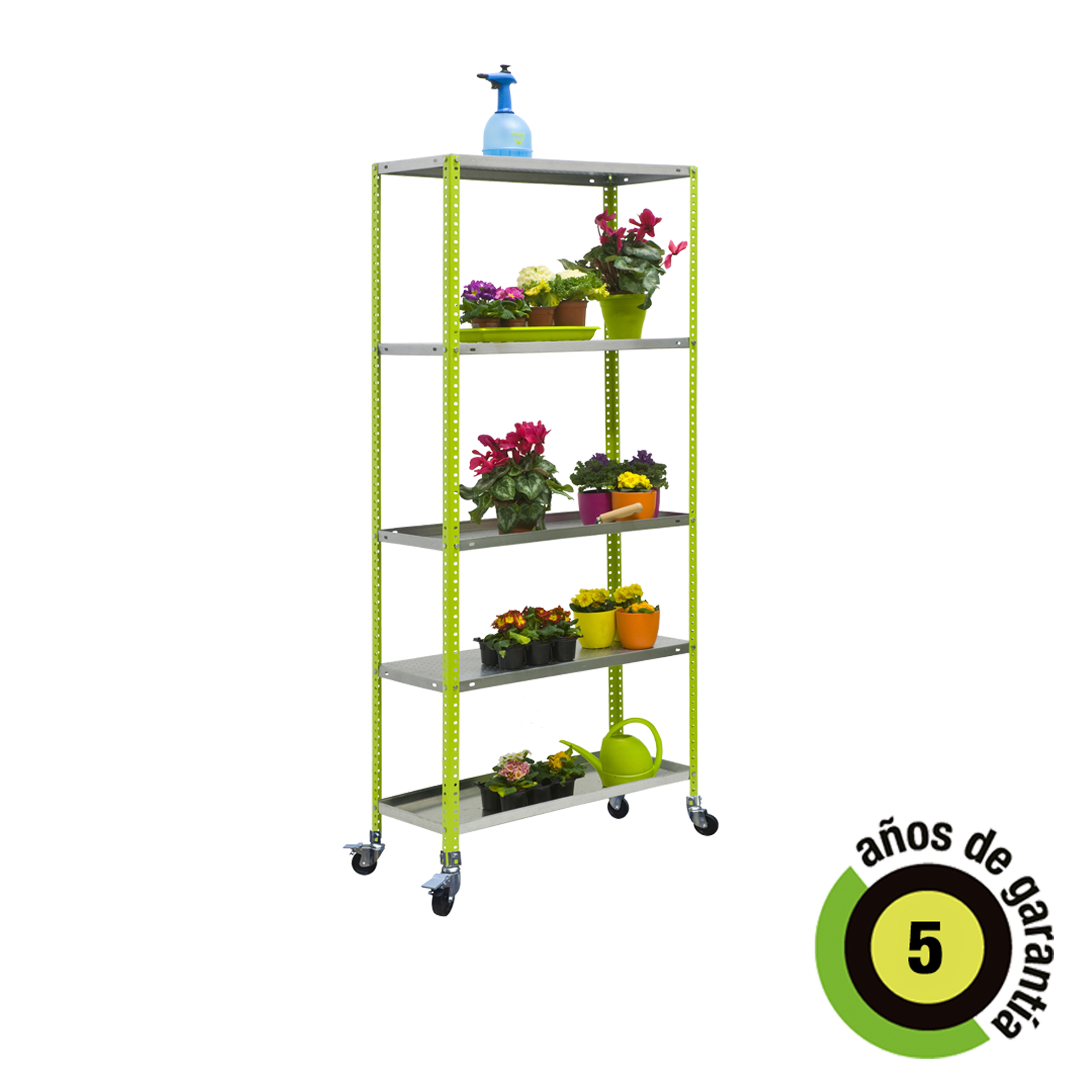 Estantería metálica en kit 191.5x90x30cm y carga max. 100 kg por balda atornilla