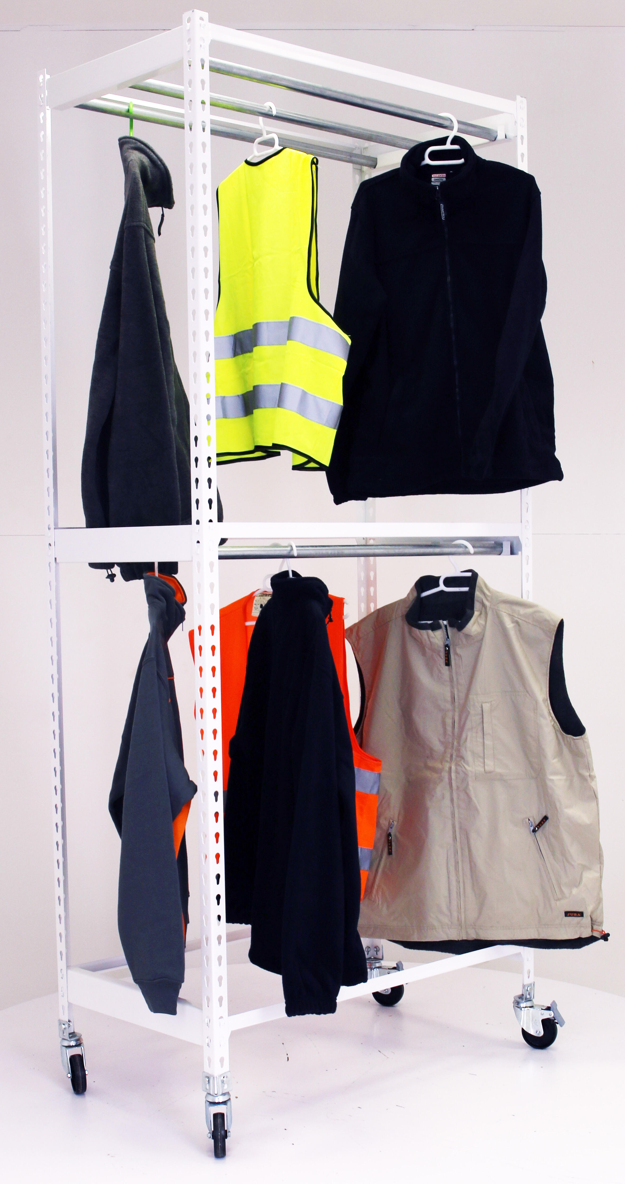 Estanteria simonclothing movil 3 colgador blanca