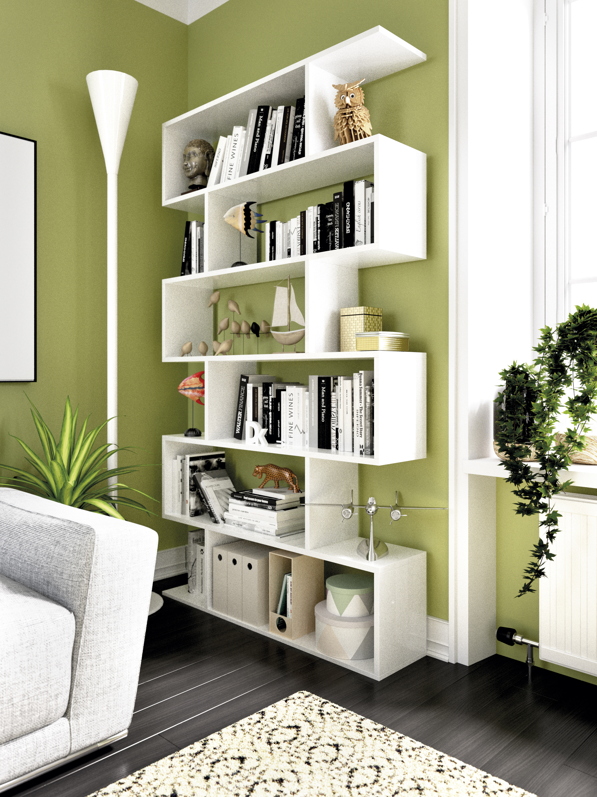Libreria 7 ripiani Alta Lis L 80 x P 25 x H 190 cm bianco, portata per ripiano 5 kg - 4