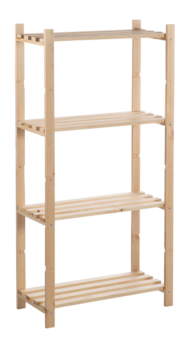 Estante de madeira RIPAS PINHO 131.5X65X30CM