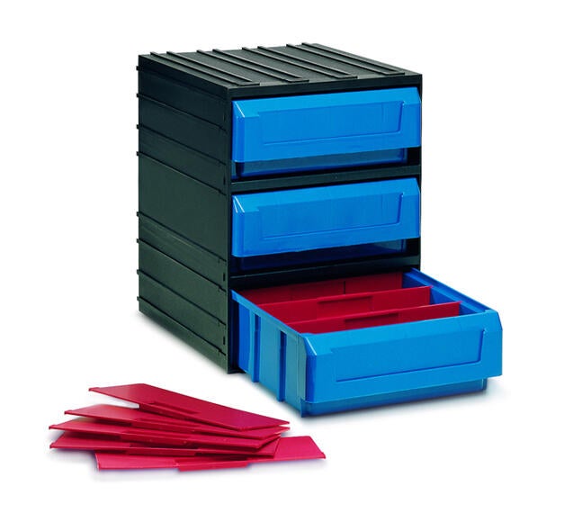 Organizador de tornillos de polipropileno con 3 cajones de 32.1x24.5x29.1 cm