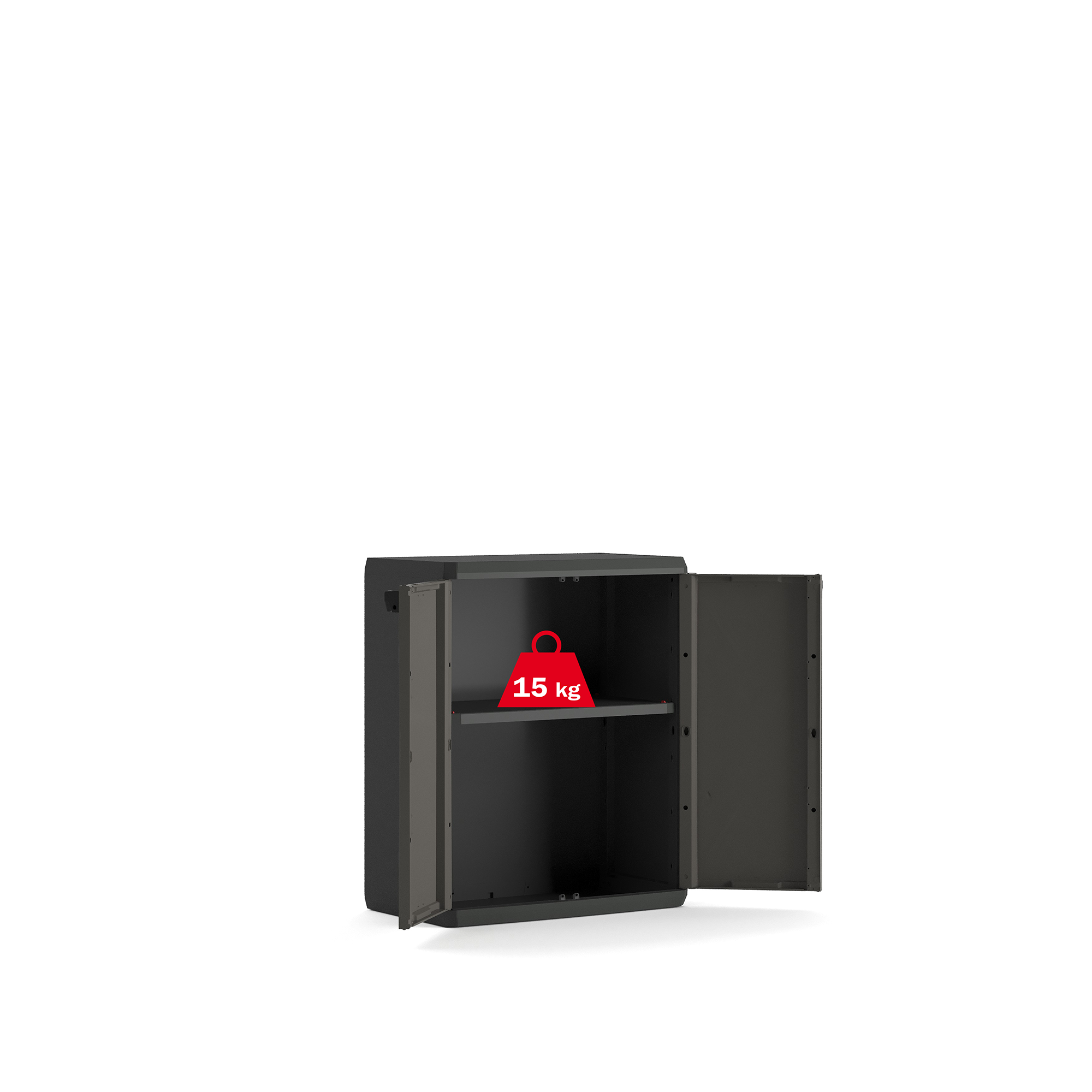 Armário em PVC baixo interior preto cinza 83x68x39 cm - 15