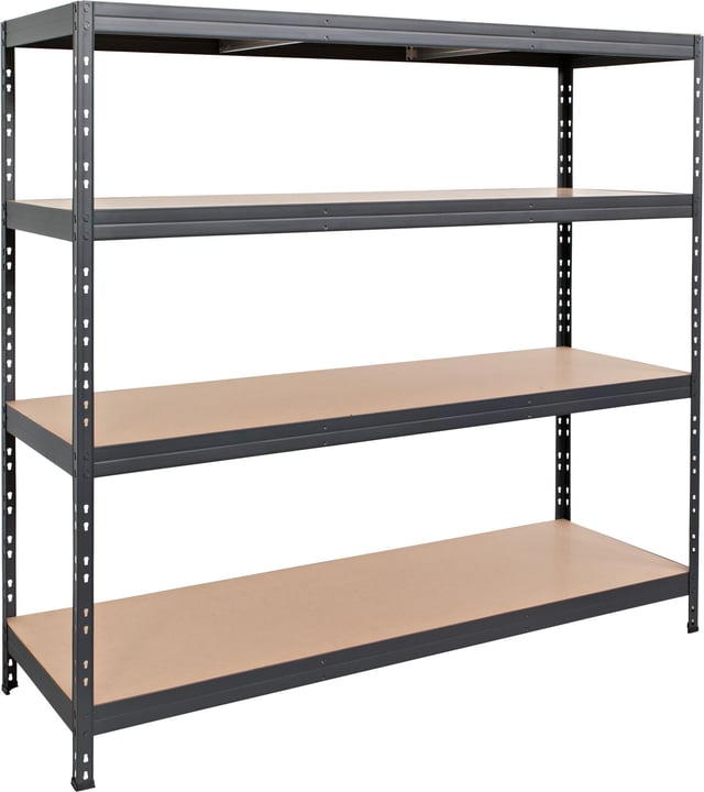 Scaffale in kit 4 ripiani L 150 x P 45 x H 180 cm antracite, portata per ripiano 400 kg