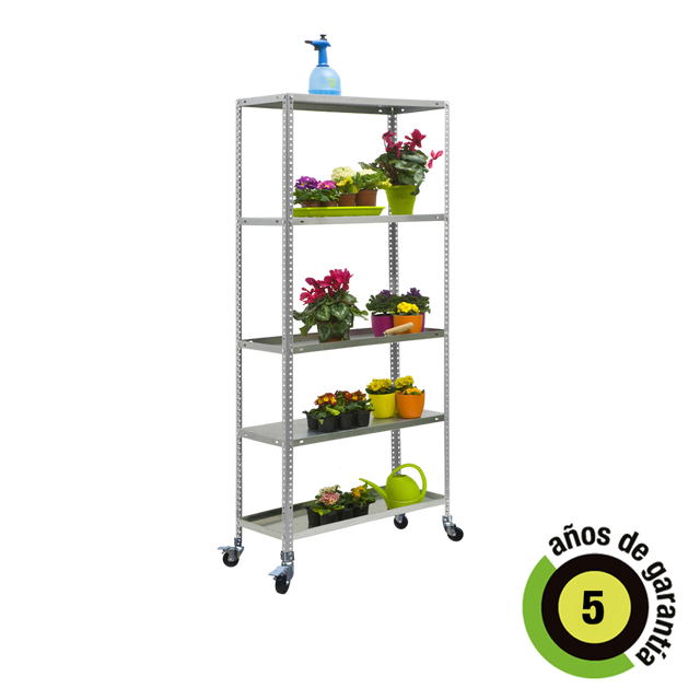 Estante metálica cinza 5 prateleiras 90x30x191.5cm 103kg Simonrack