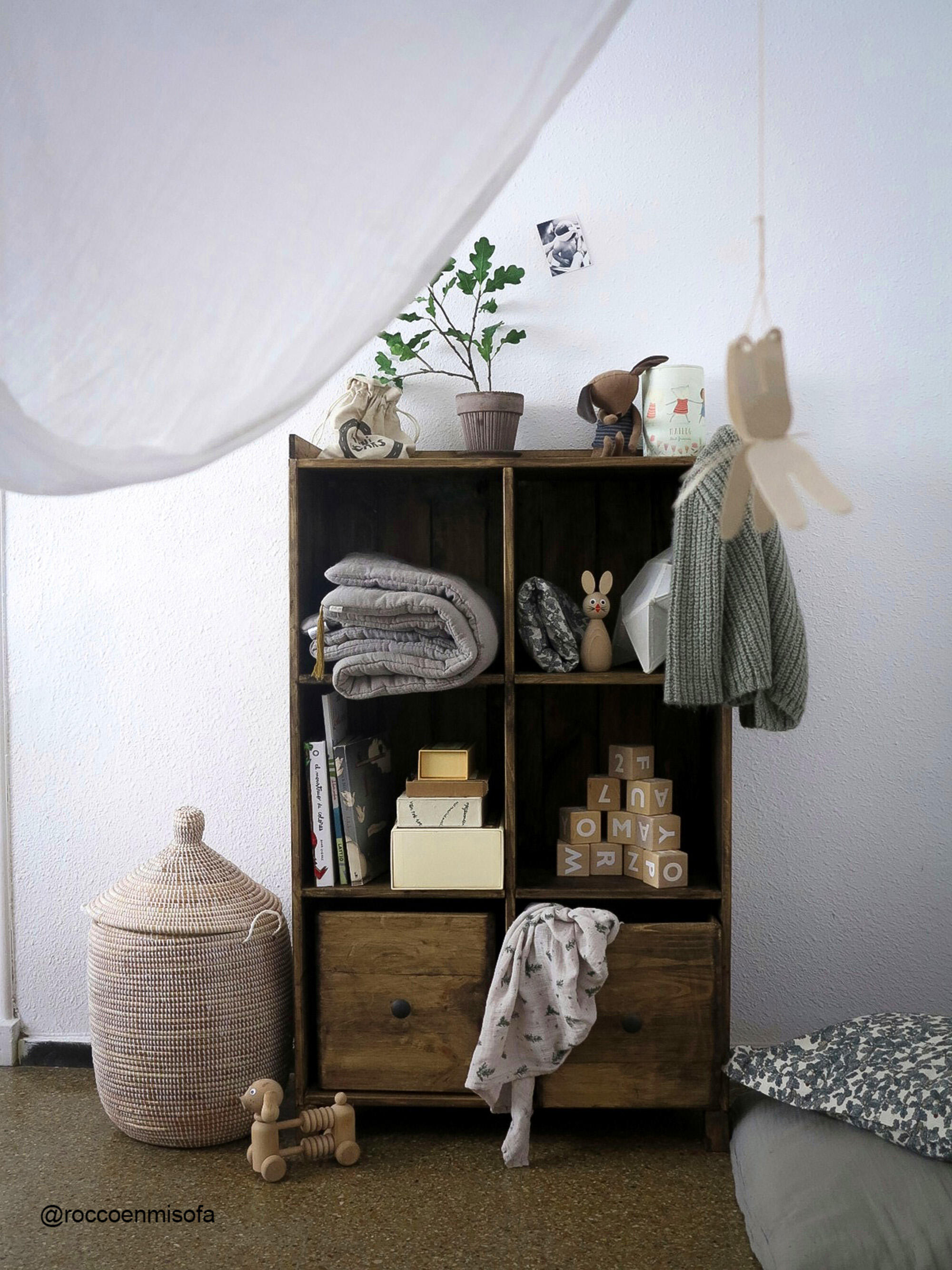 Estantería Dinamic modular con 6 cubos de madera maciza de pino 105,4x70,8x33cm - 8