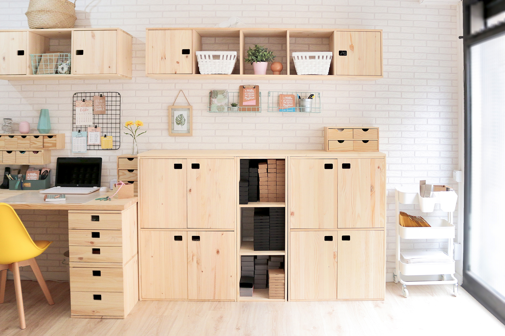 Estantería de madera en kit Dinamic de 70,8x105,4x33 cm y 50 kg max, por balda - 14