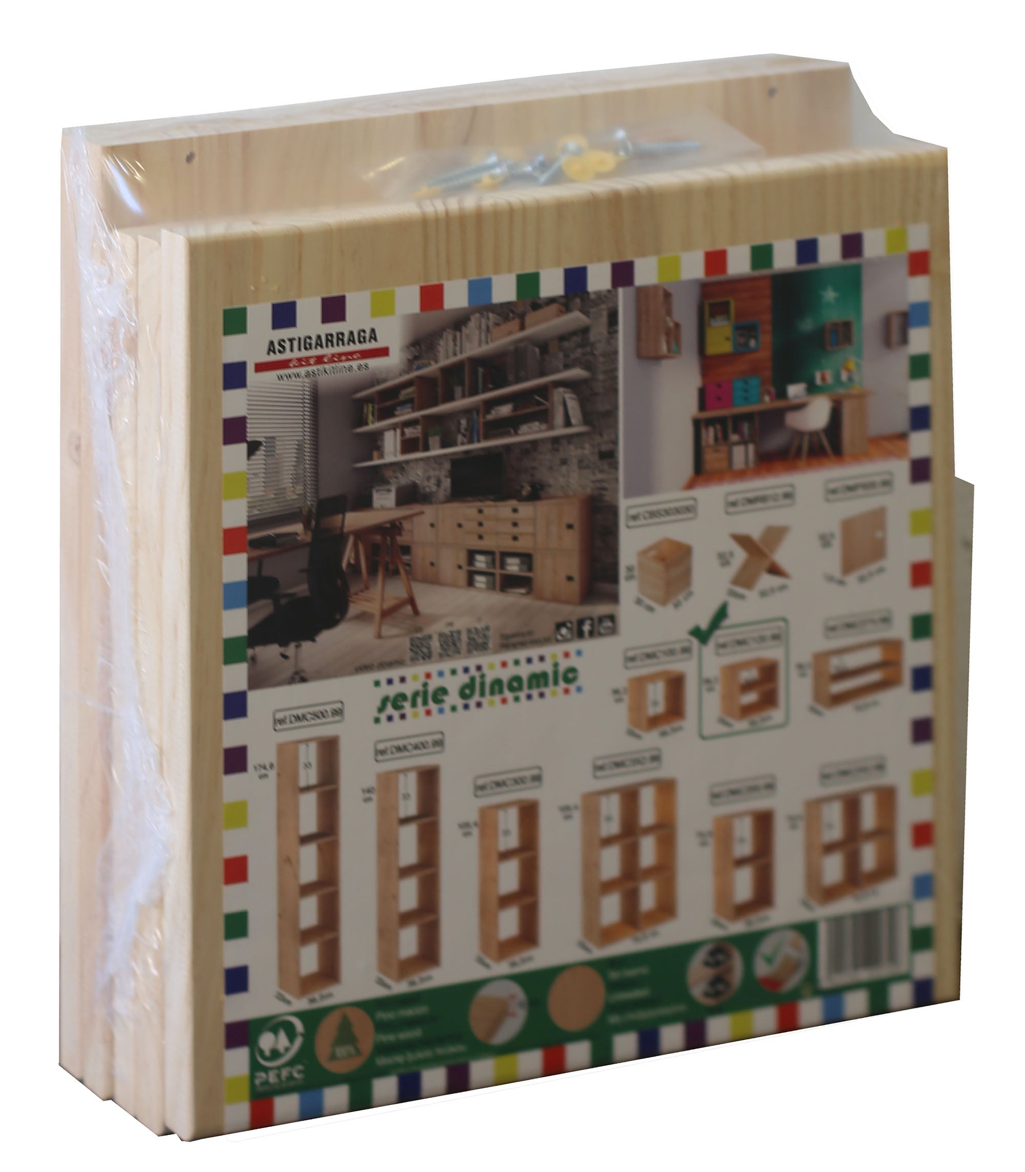 Estantería de madera en kit Dinamic de 36,2x36,2x33 cm y 50 kg max, por balda - 11