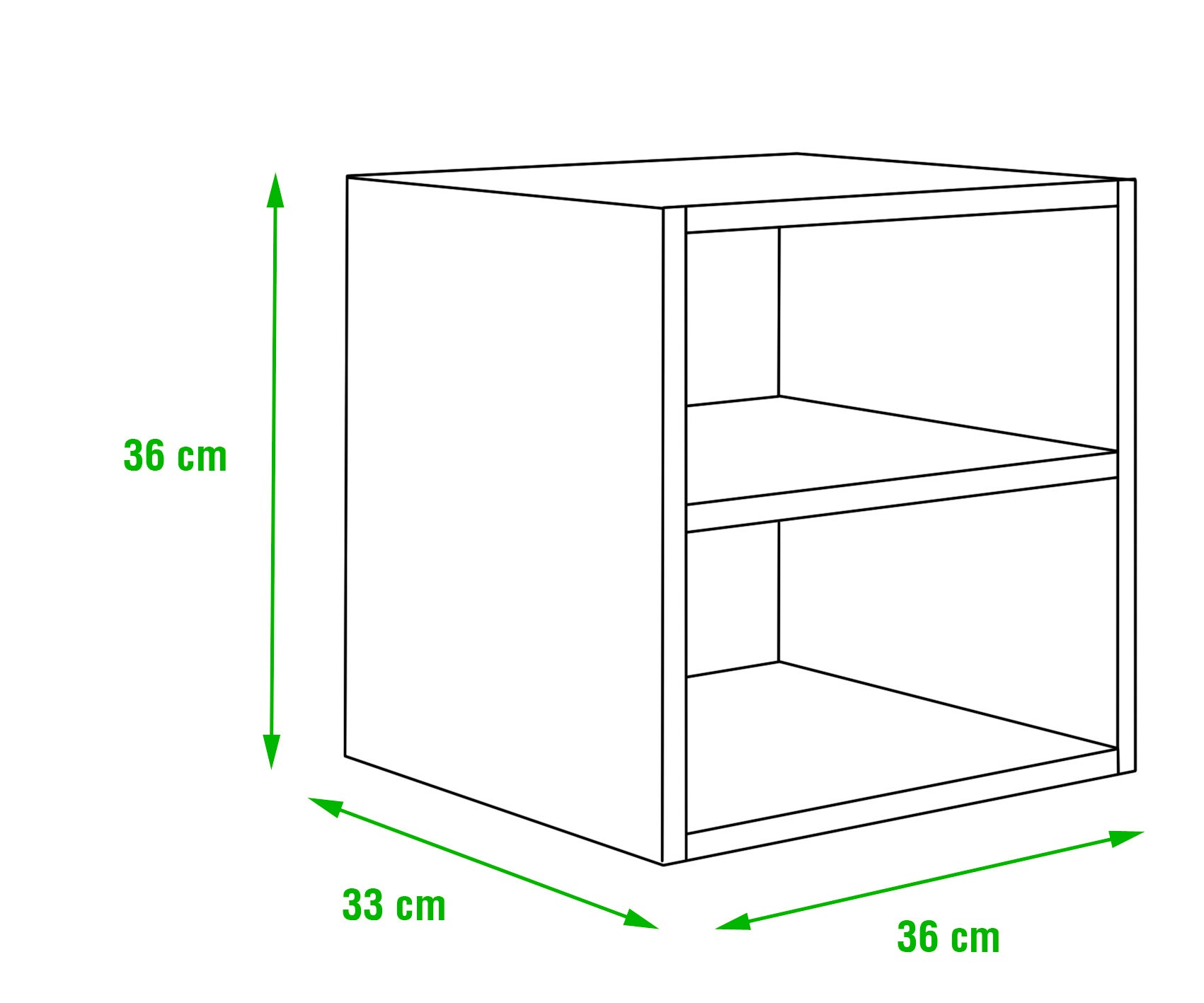 Estantería de madera en kit Dinamic de 36,2x36,2x33 cm y 50 kg max, por balda - 2
