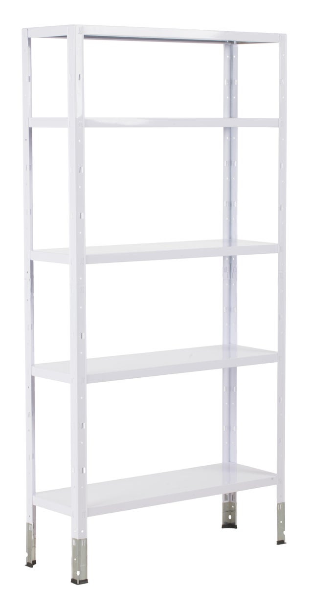 Estante metálica branco 5 prateleiras 180x90x30 cm 70 kg Spaceo