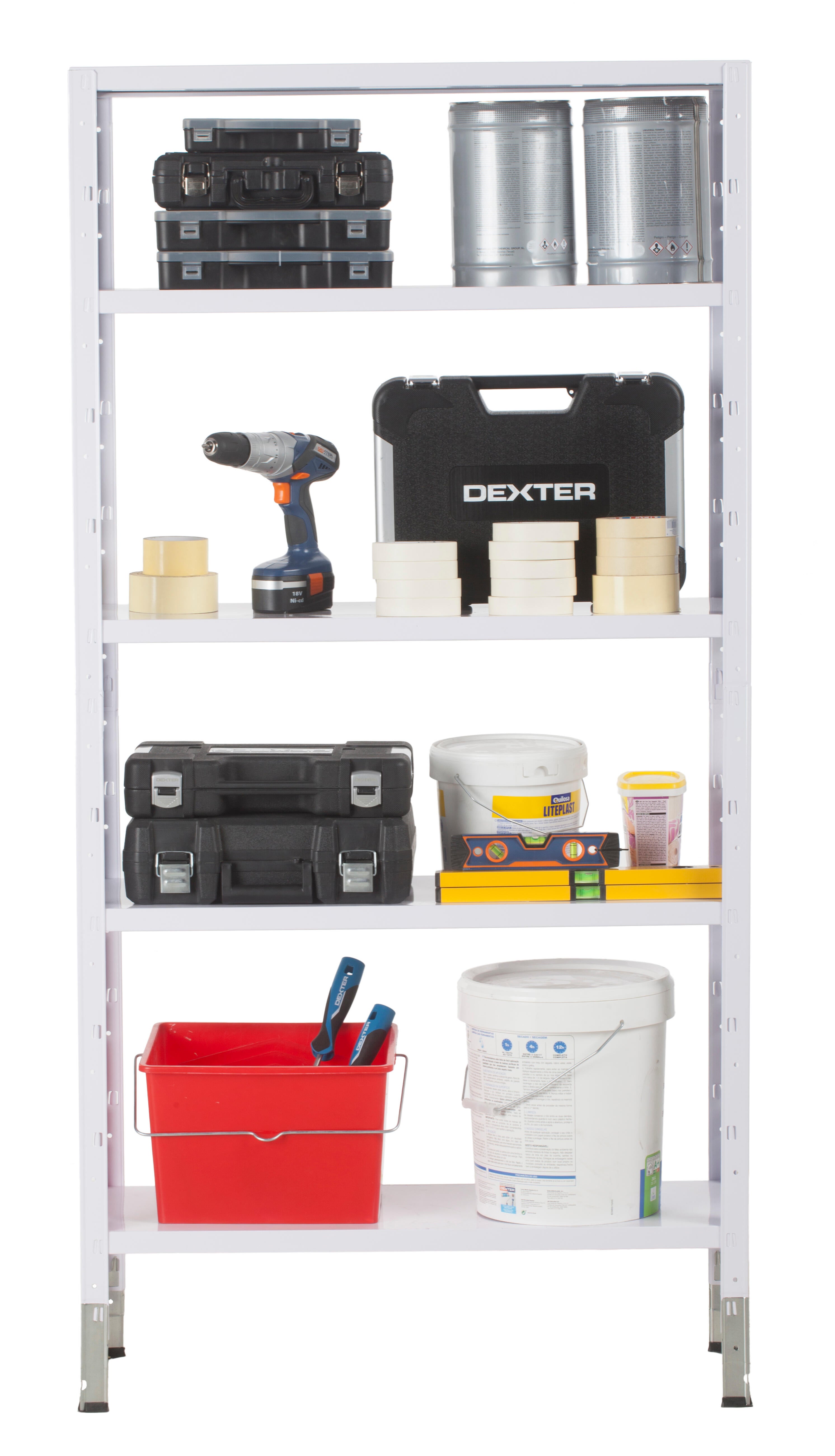 Estante metálica branco 5 prateleiras 180x90x30 cm 70 kg Spaceo - 7