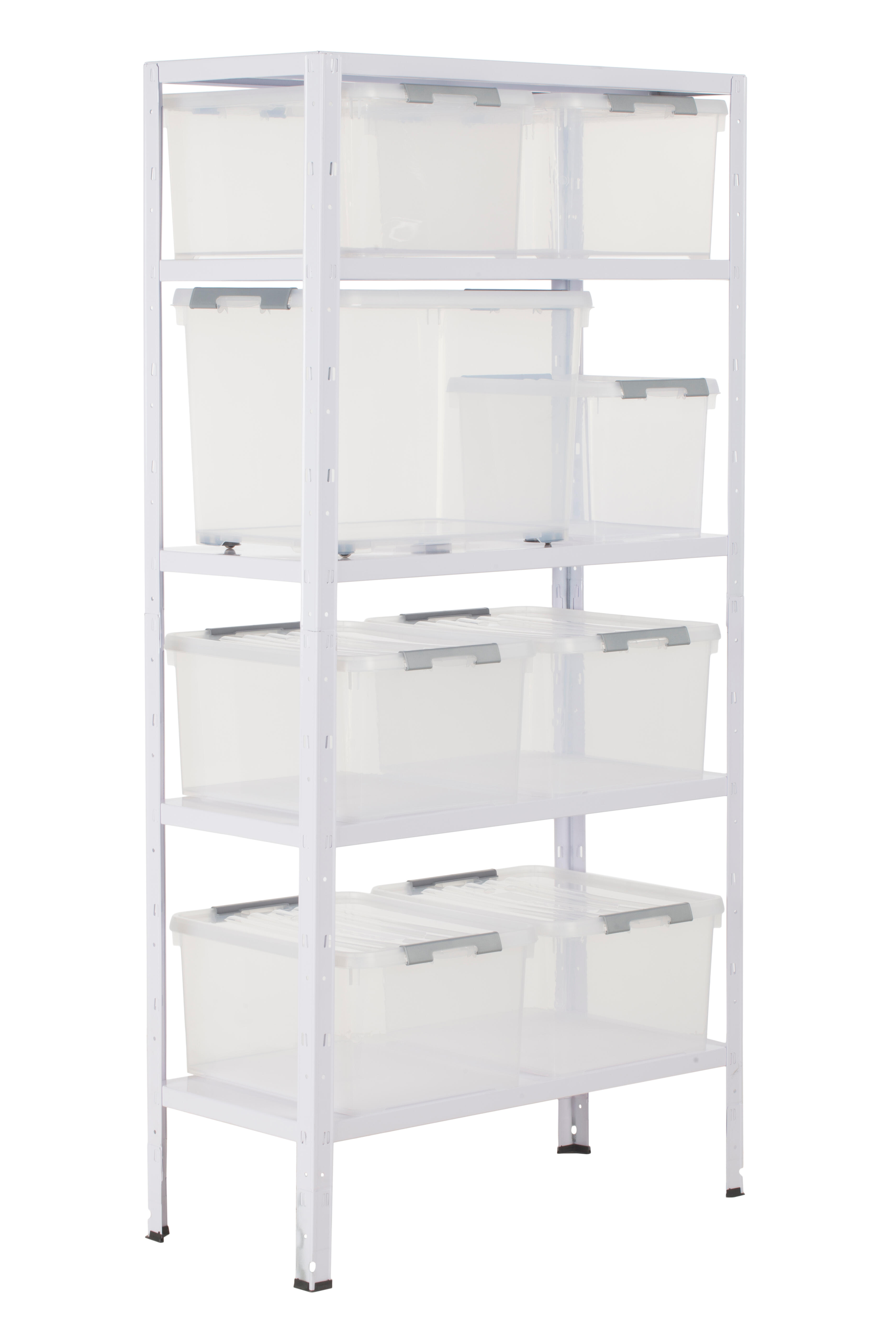 Estante metálica branco 5 prateleiras 180x90x40 cm 70 kg Spaceo - 5