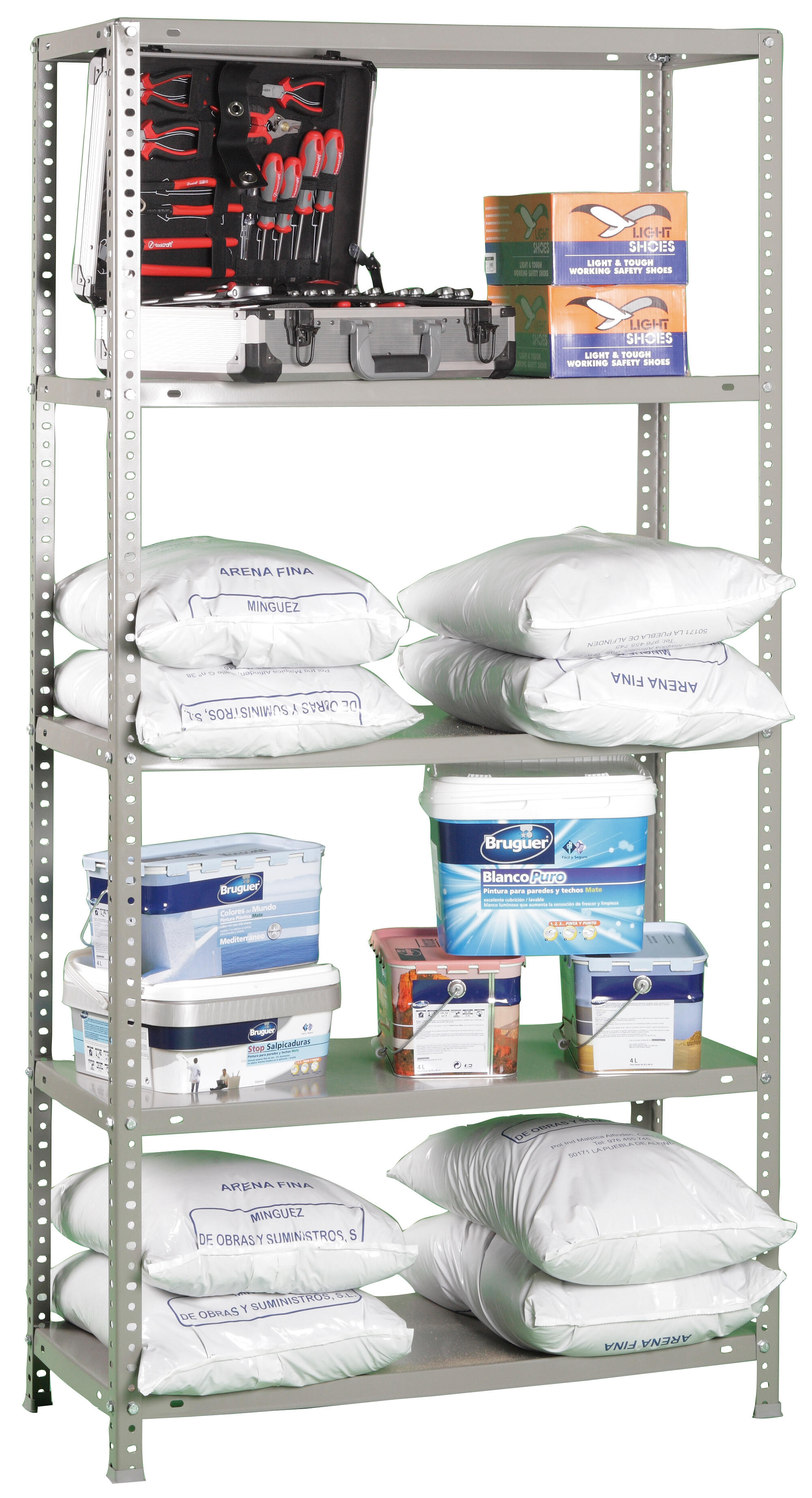 Estante metálica cinza 5 prateleiras 110x50x200 cm 90 kg Simonrack - 12