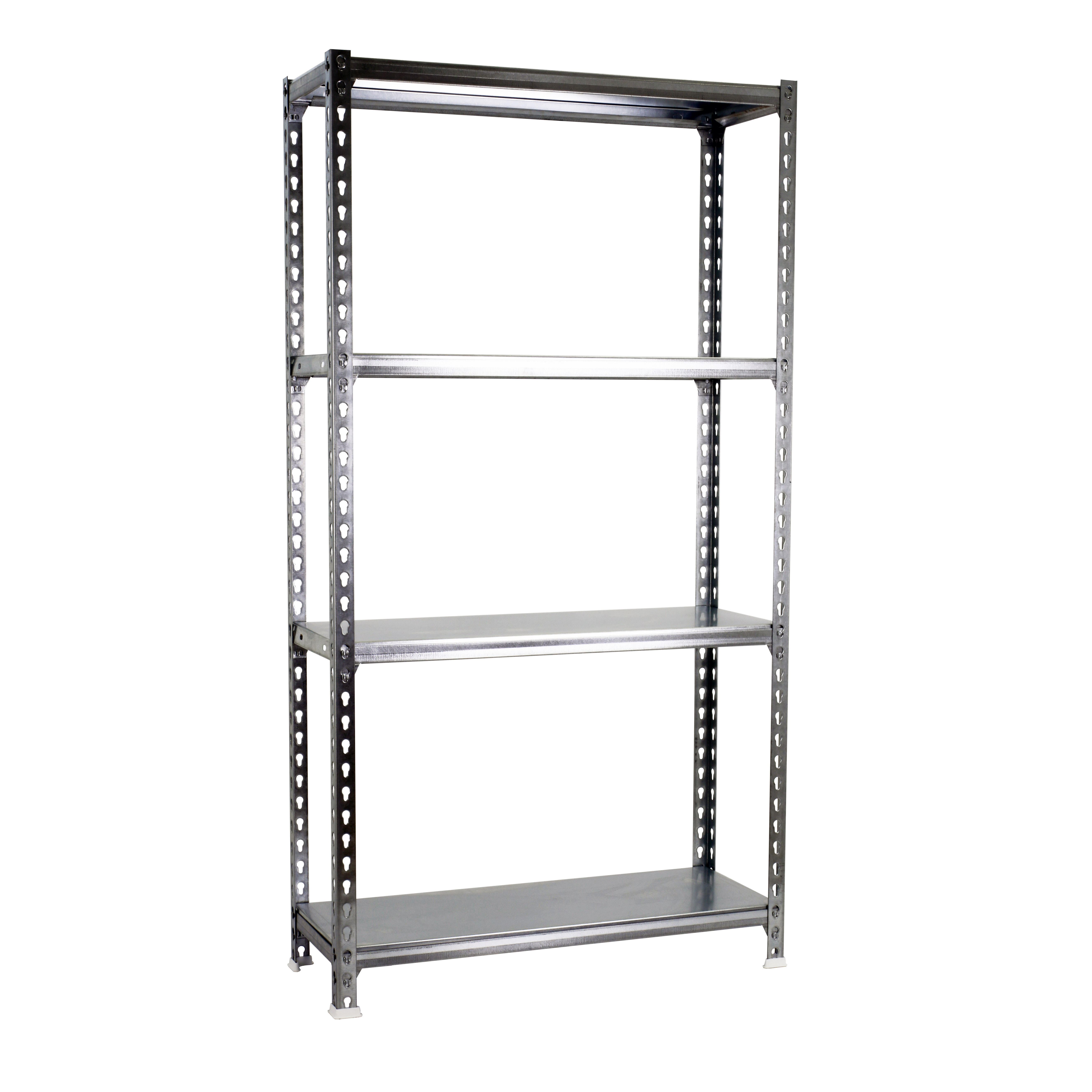 Estantería metálica en kit de 150x80x40 cm y carga máx.180 kg por balda color galvanizado