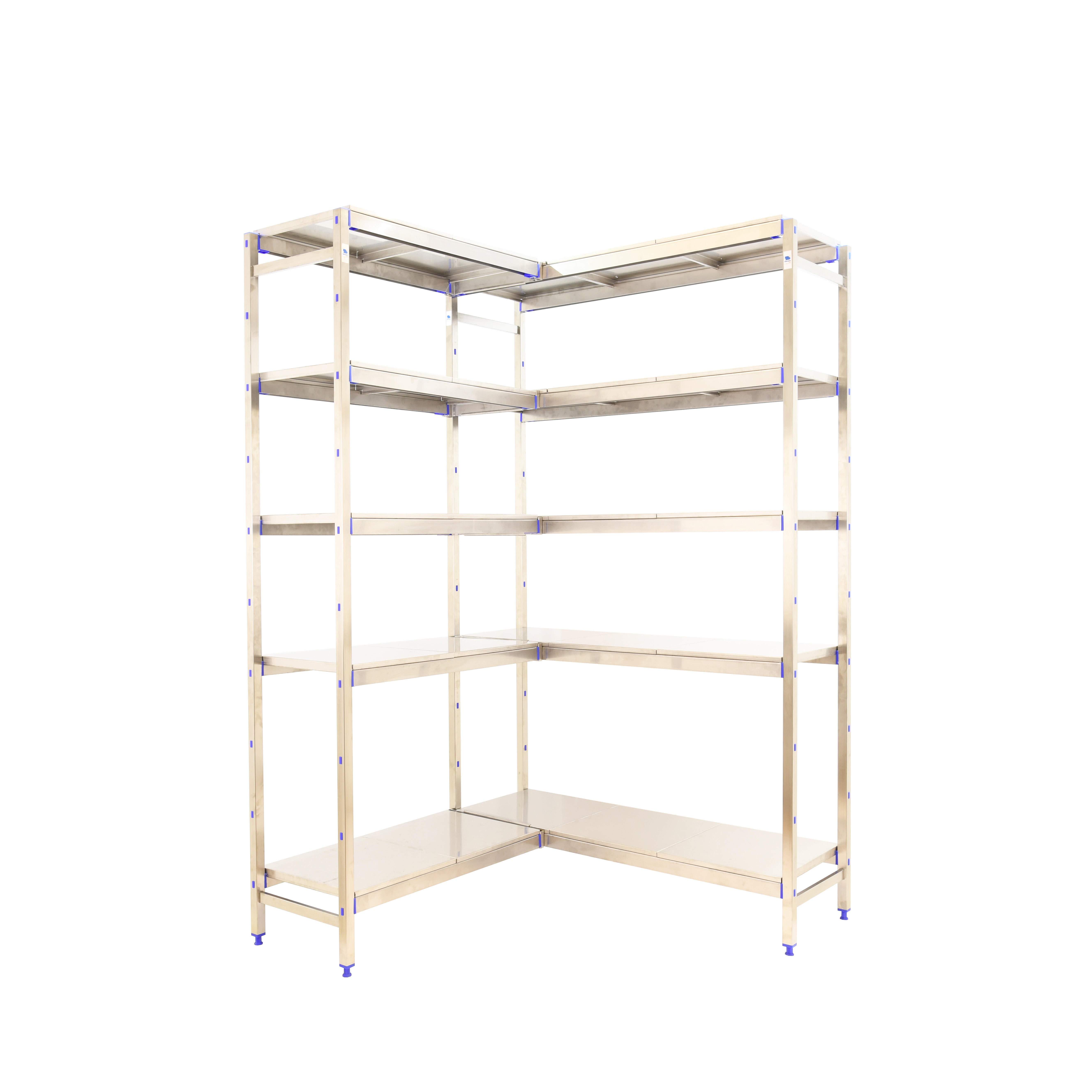 Estantería metálica en kit de acero inoxidable de 40x166 cm y carga max. 200 kg