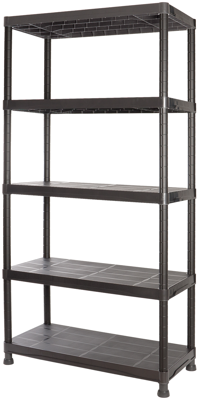 Estante em PVC preto 5 prateleiras 180x90x40 cm 200 kg Tayg Home