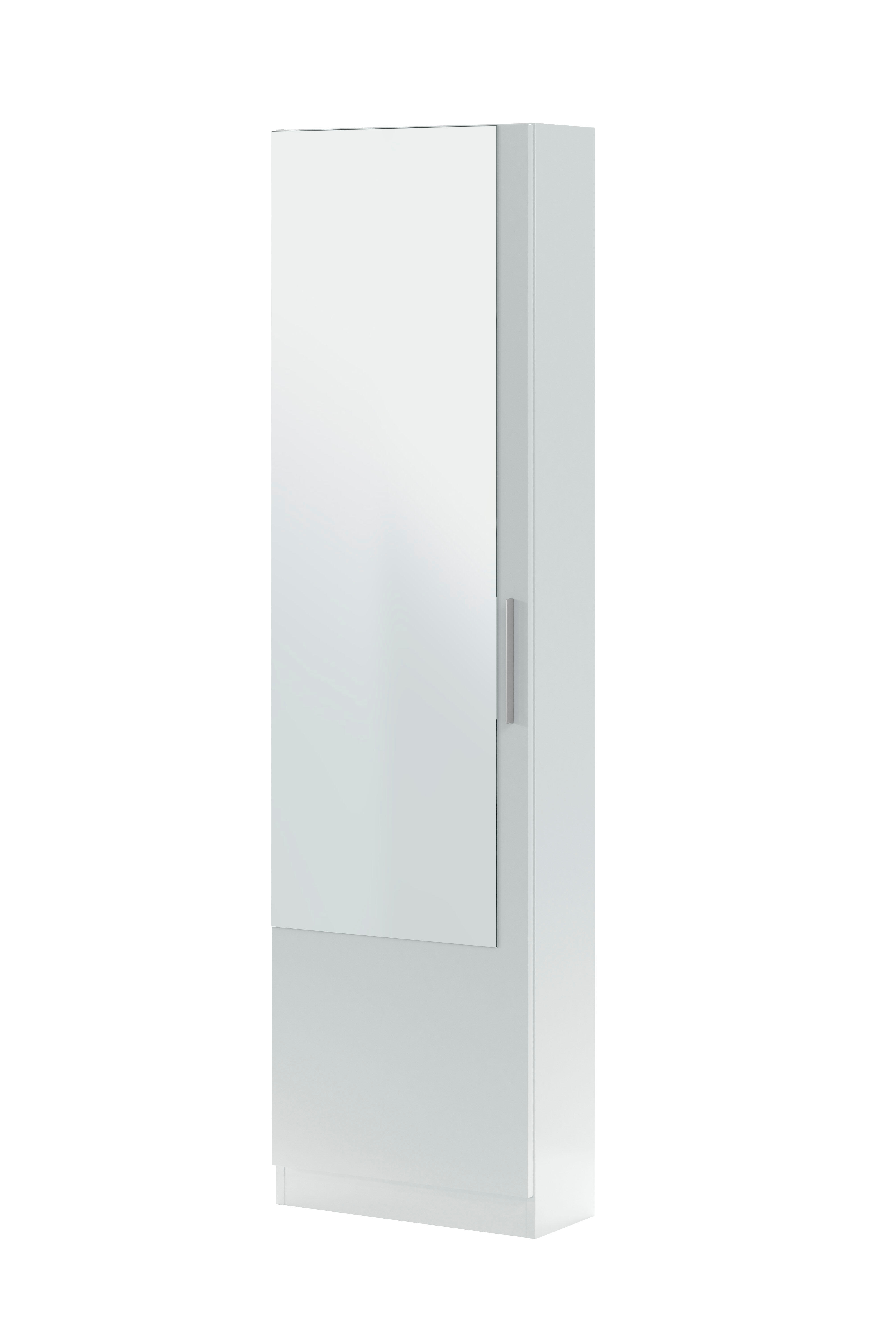 Zapatero kristal con 1 compartimento para 16 pares en melamina color blanco 50x180x22 cm