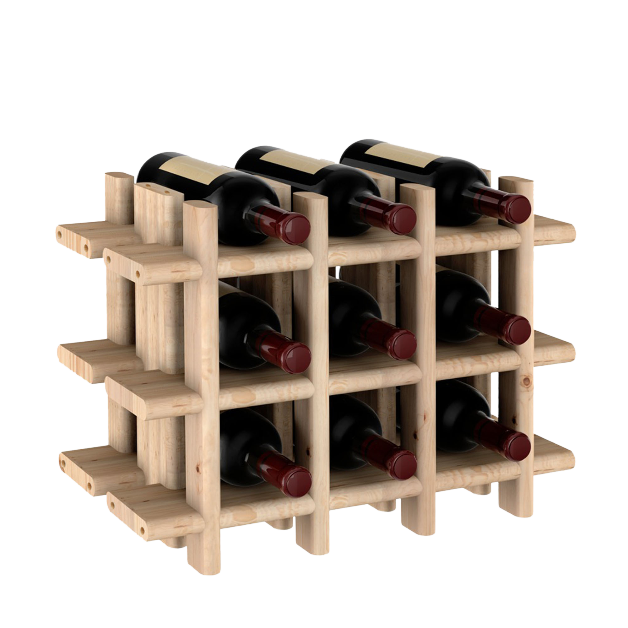 Botellero de madera para  botellas de 43x32.5x22 cm - 4