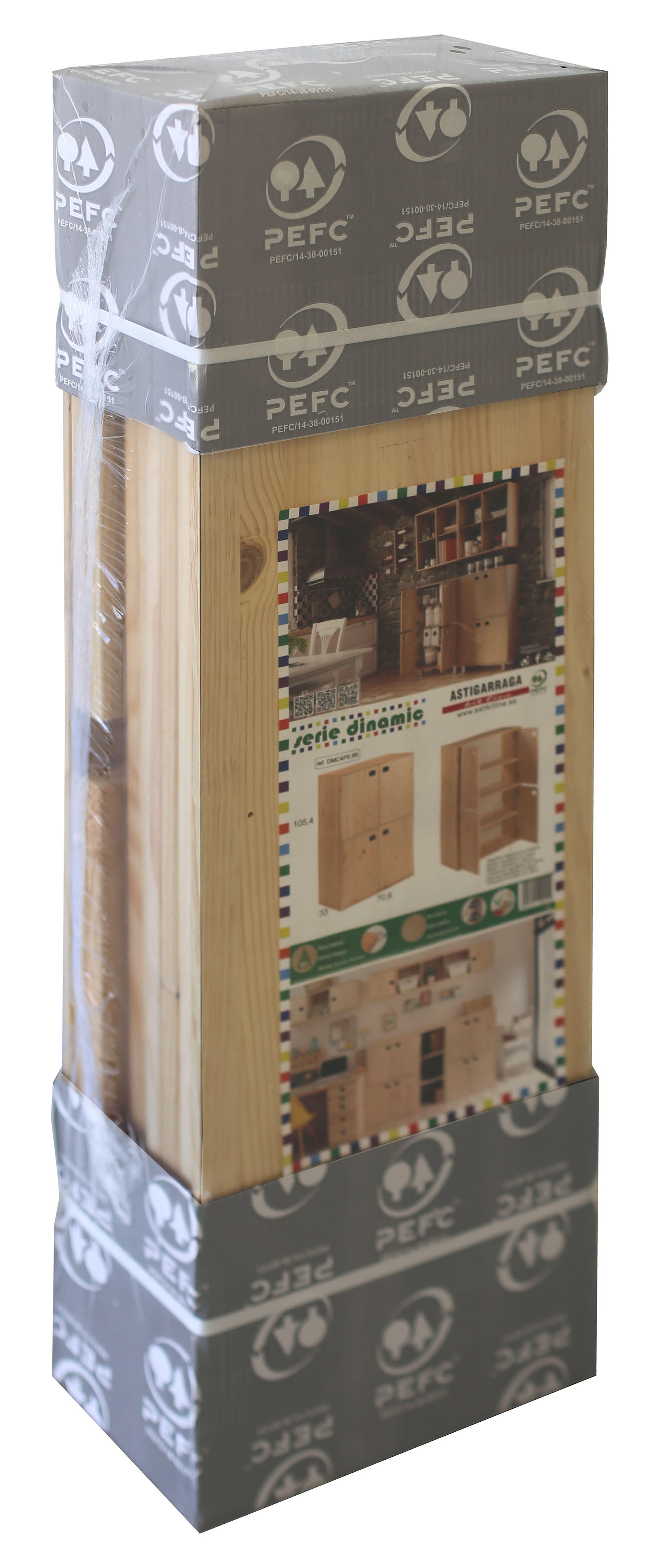 Estantería de madera en kit Dinamic de 70,8x105,4x33 cm y 50 kg max, por balda - 22