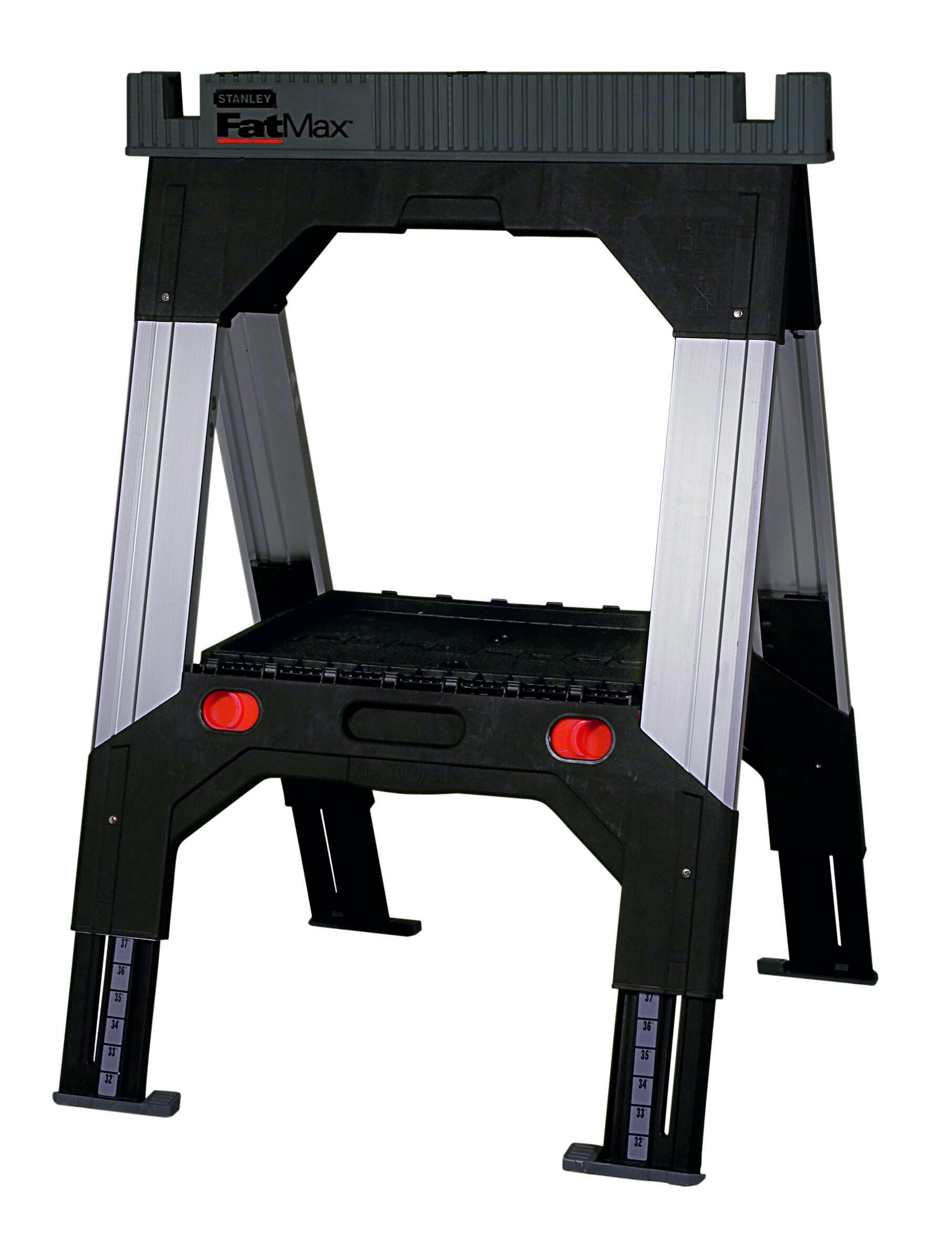 Caballete stantley de aluminio negro regulable y altura de 83 cm