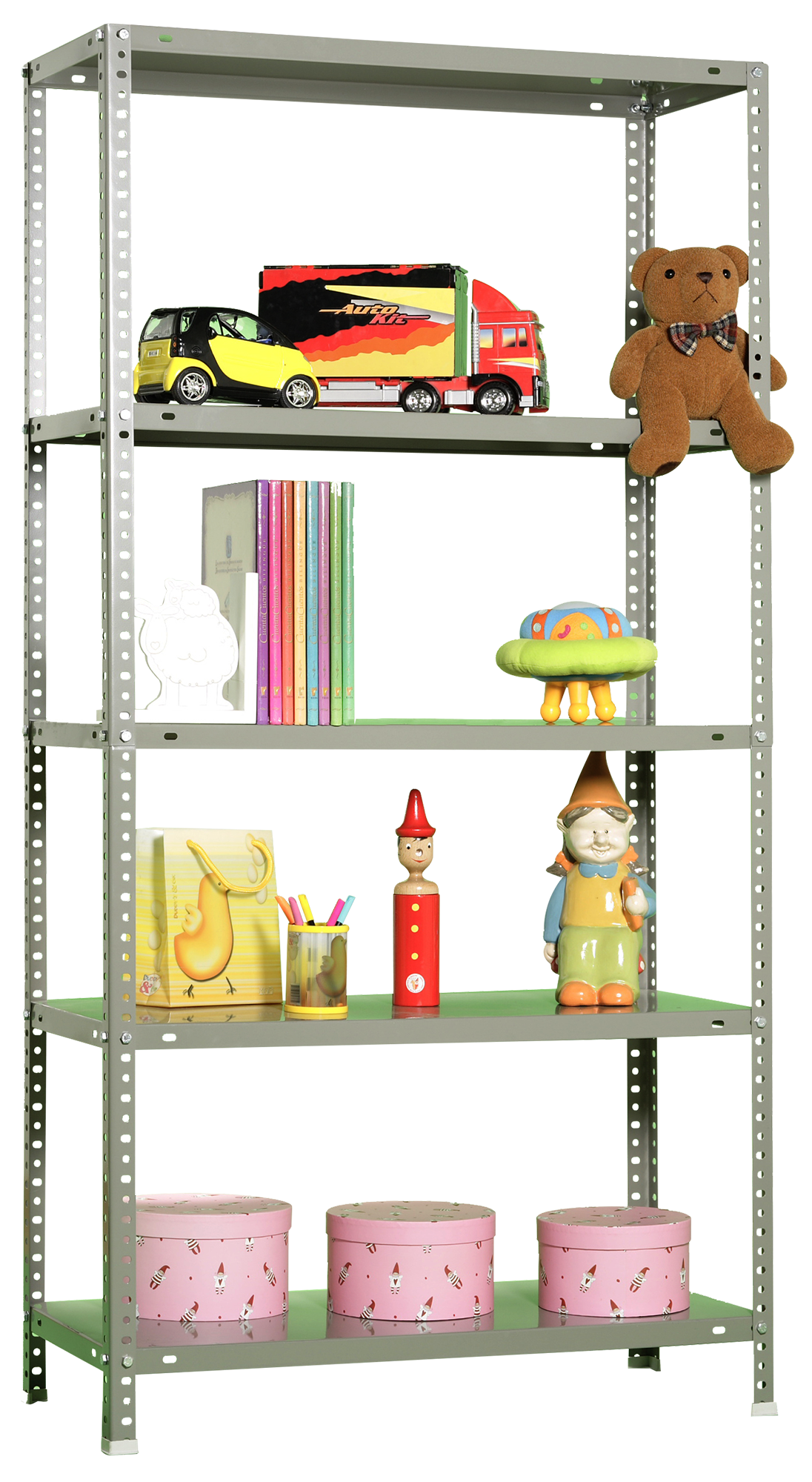 Estante metálica cinzento 5 prateleiras 80x30x180 cm 500 kg Confort Mini Simonrack - 5
