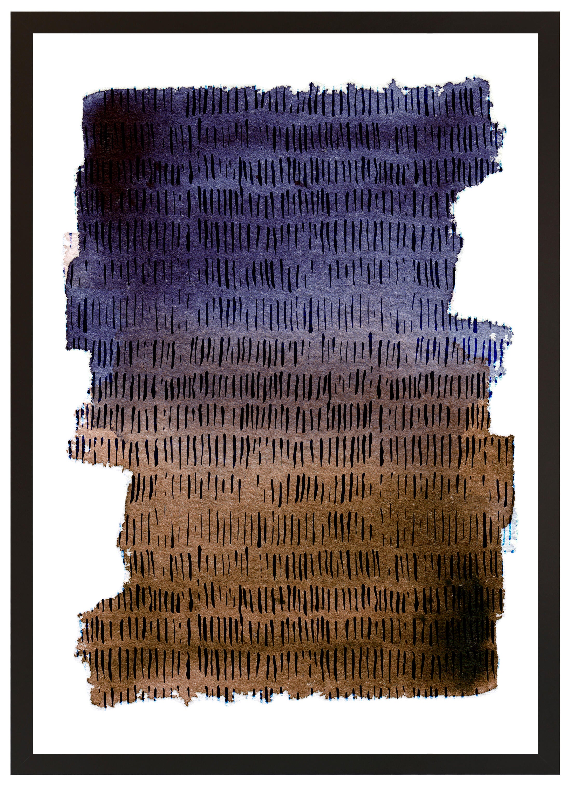 Cuadro pintado con marco blue i abstract 70 cm x 50 cm