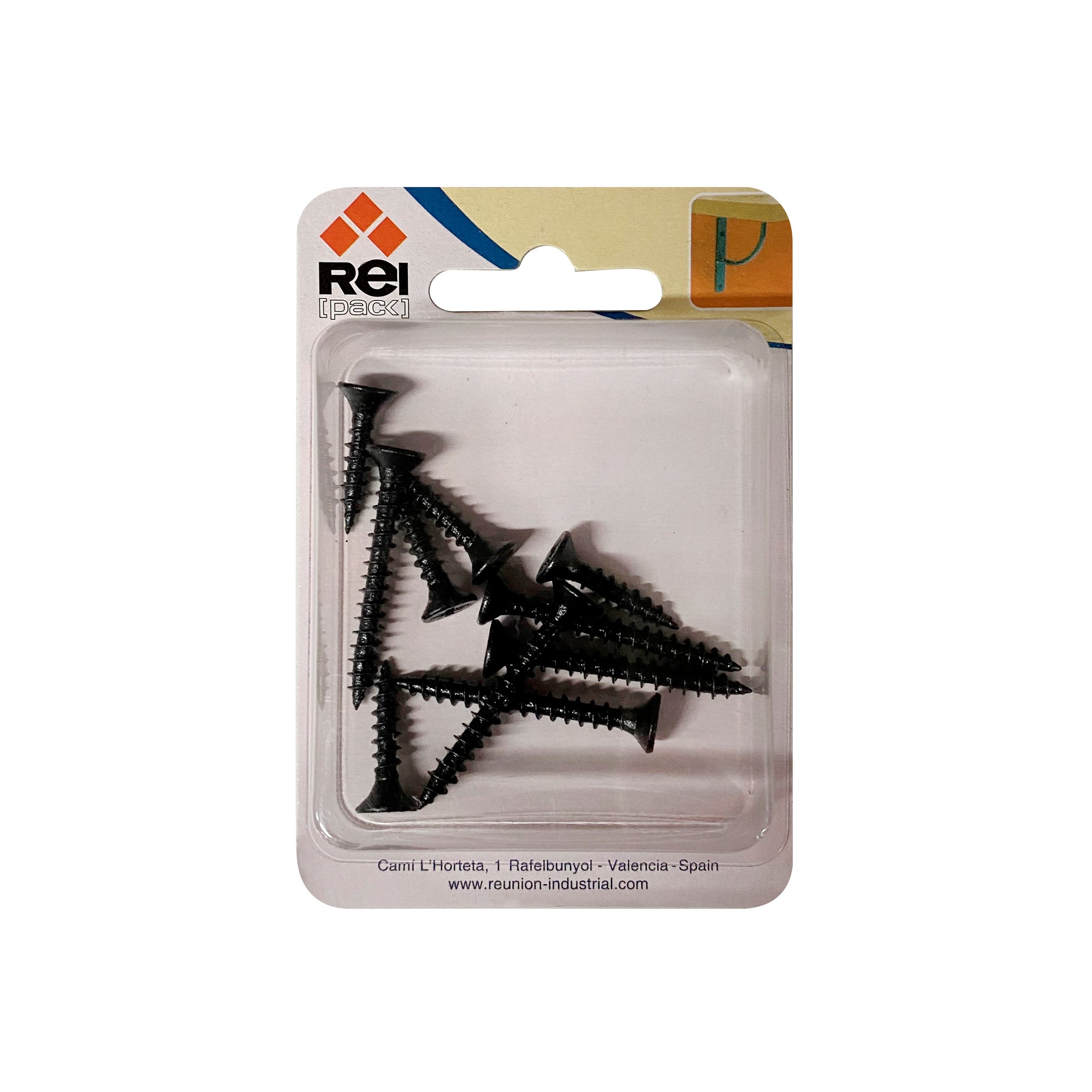 Tornillos para baldas color negros 5 largos y 5 cortos.