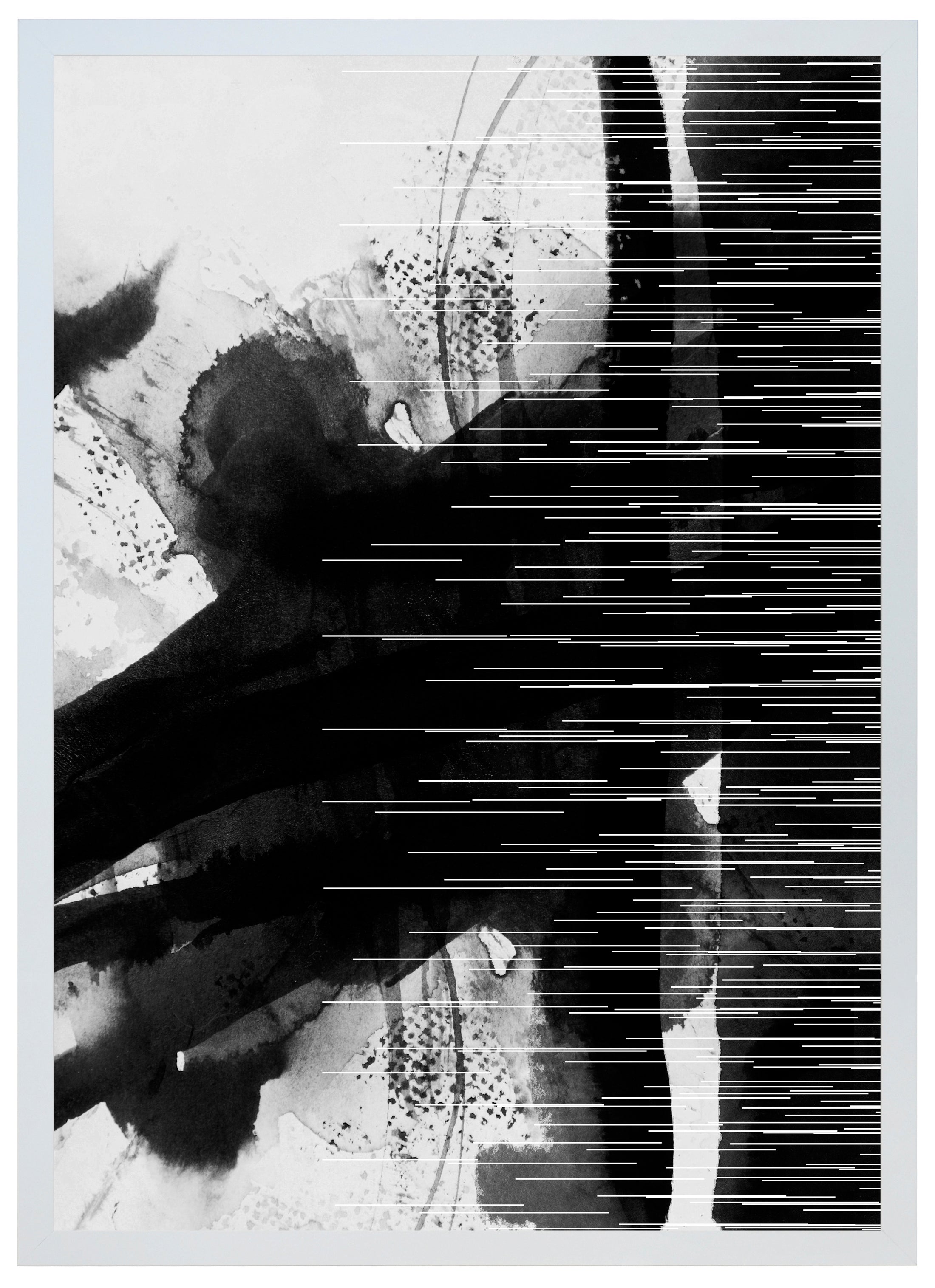 Cuadro pintado con marco b/n iii abstract 70 cm x 50 cm