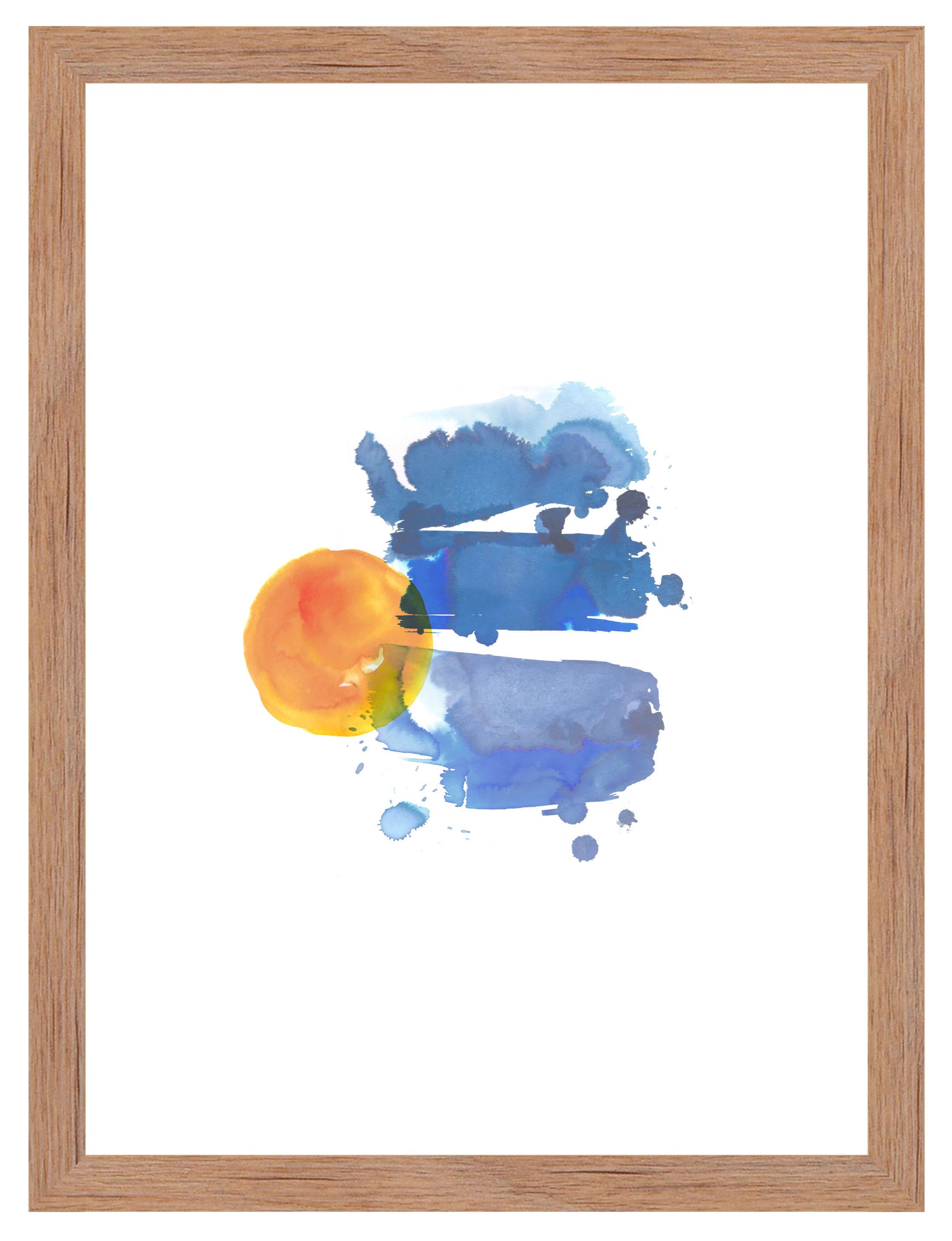 Cuadro pintado con marco sky 30 cm x 40 cm