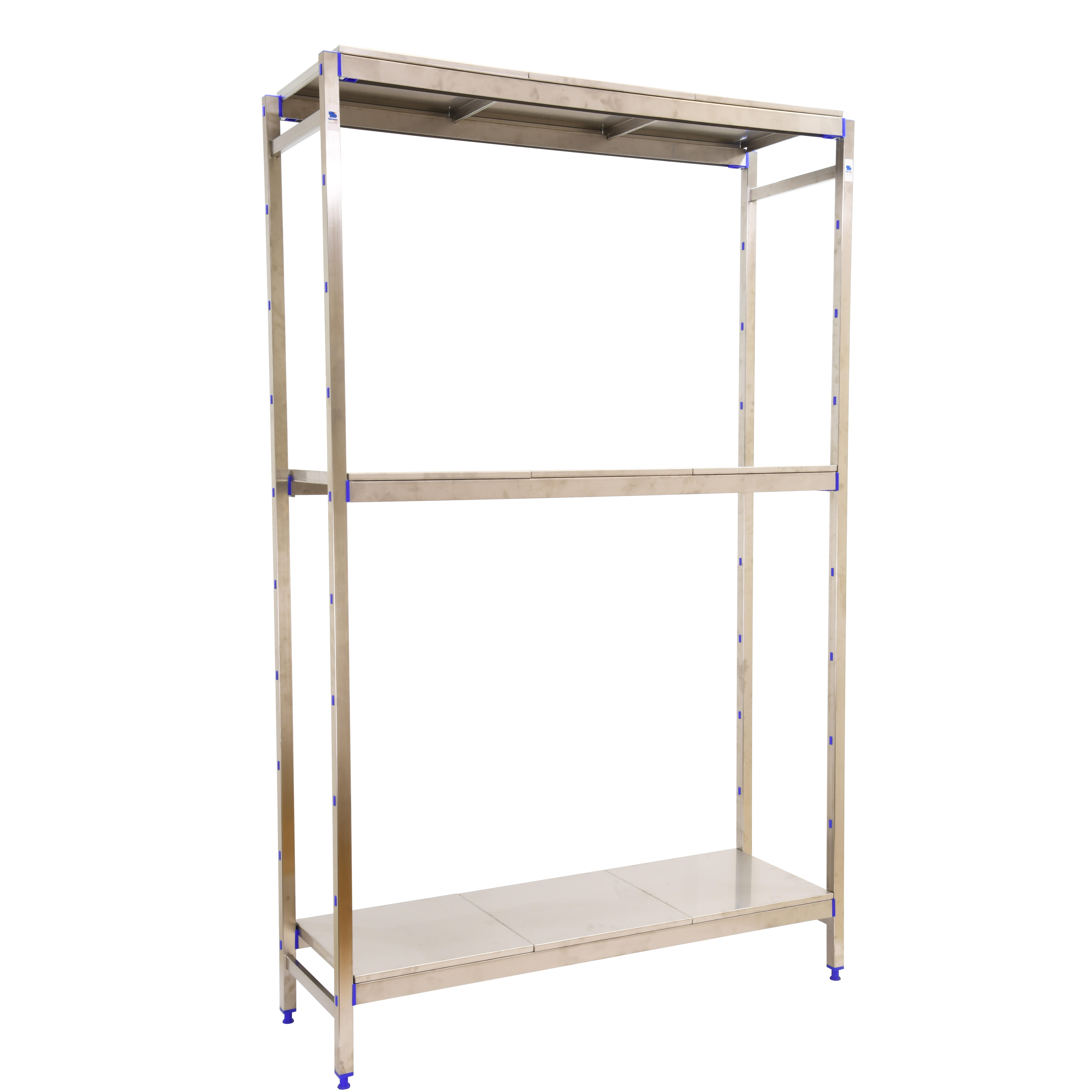 Estantería metálica en kit de acero inoxidable de 40x166 cm y carga max. 200 kg
