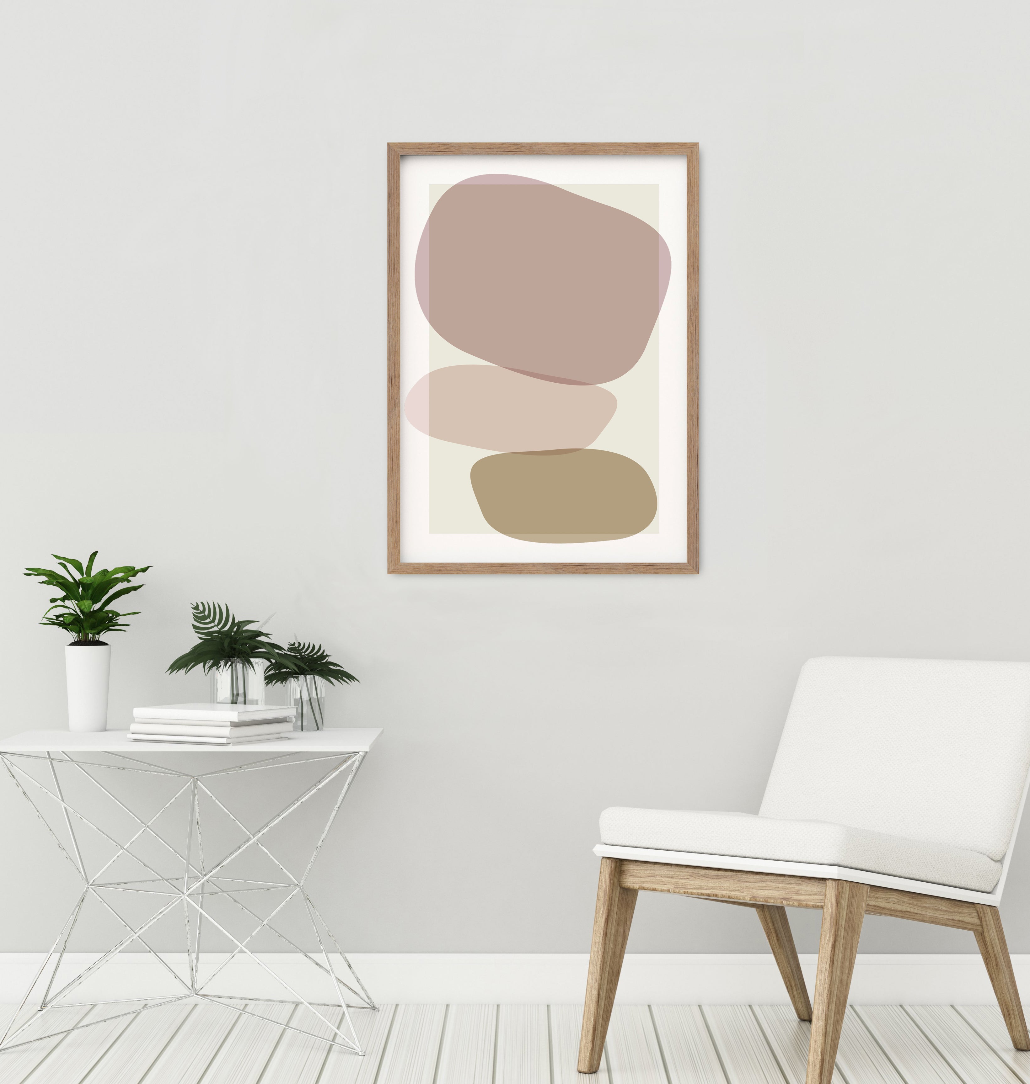 Cuadro pintado con marco stones ii 70 cm x 50 cm