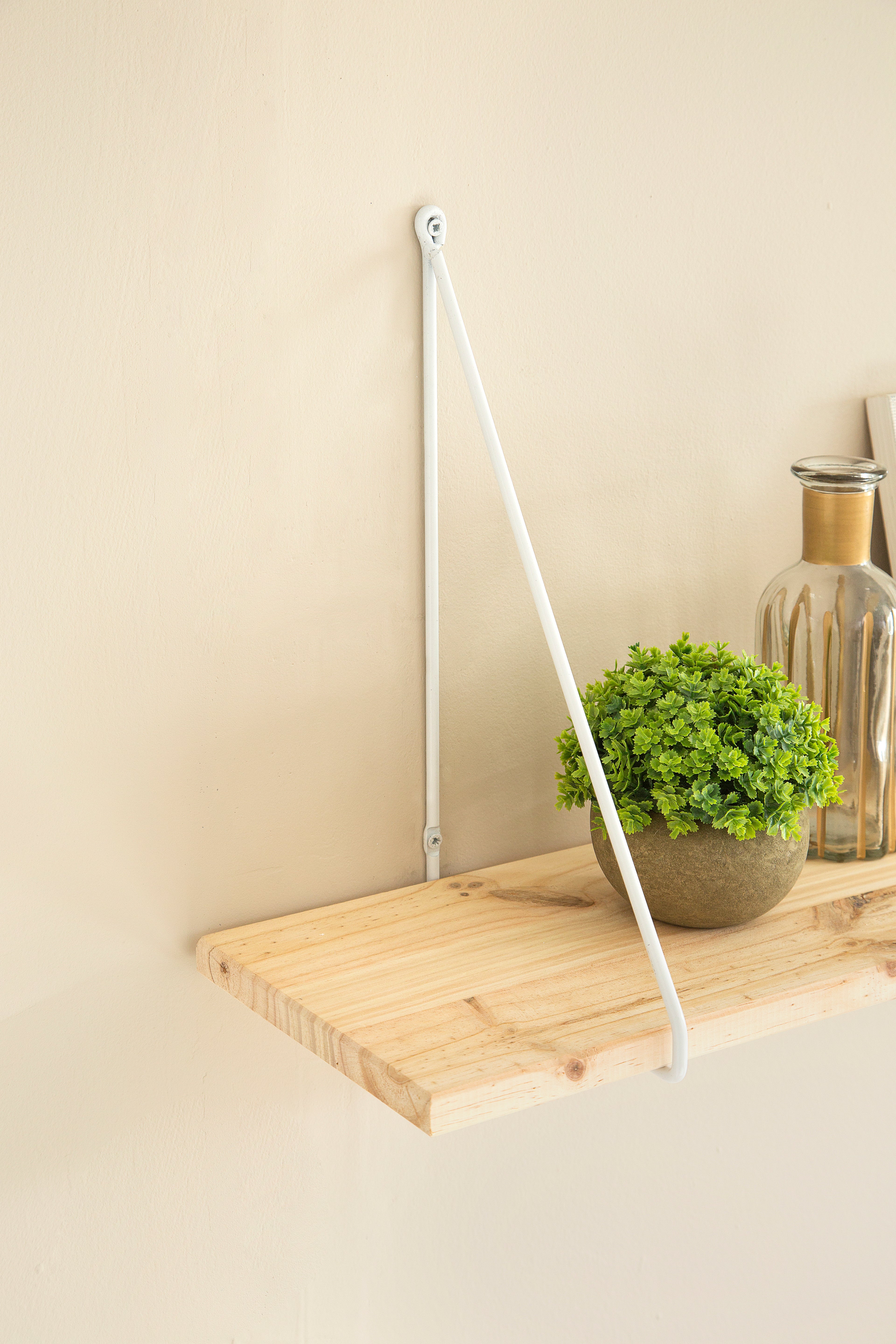 Balda rectangular en color pino de 18x80x1,8 cm y carga máx de 5 kg - 4