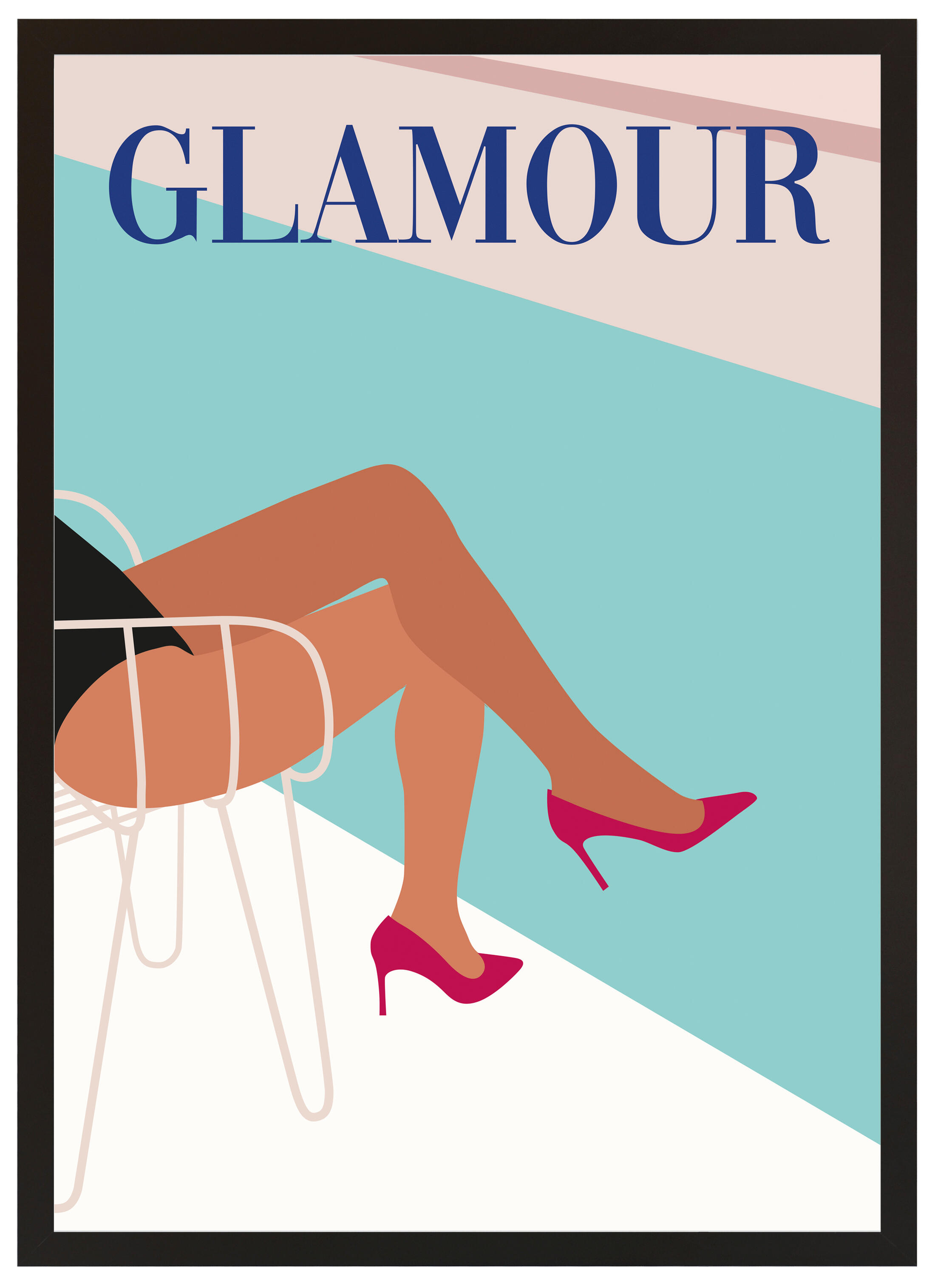 Cuadro pintado con marco fashion 2 70 cm x 50 cm