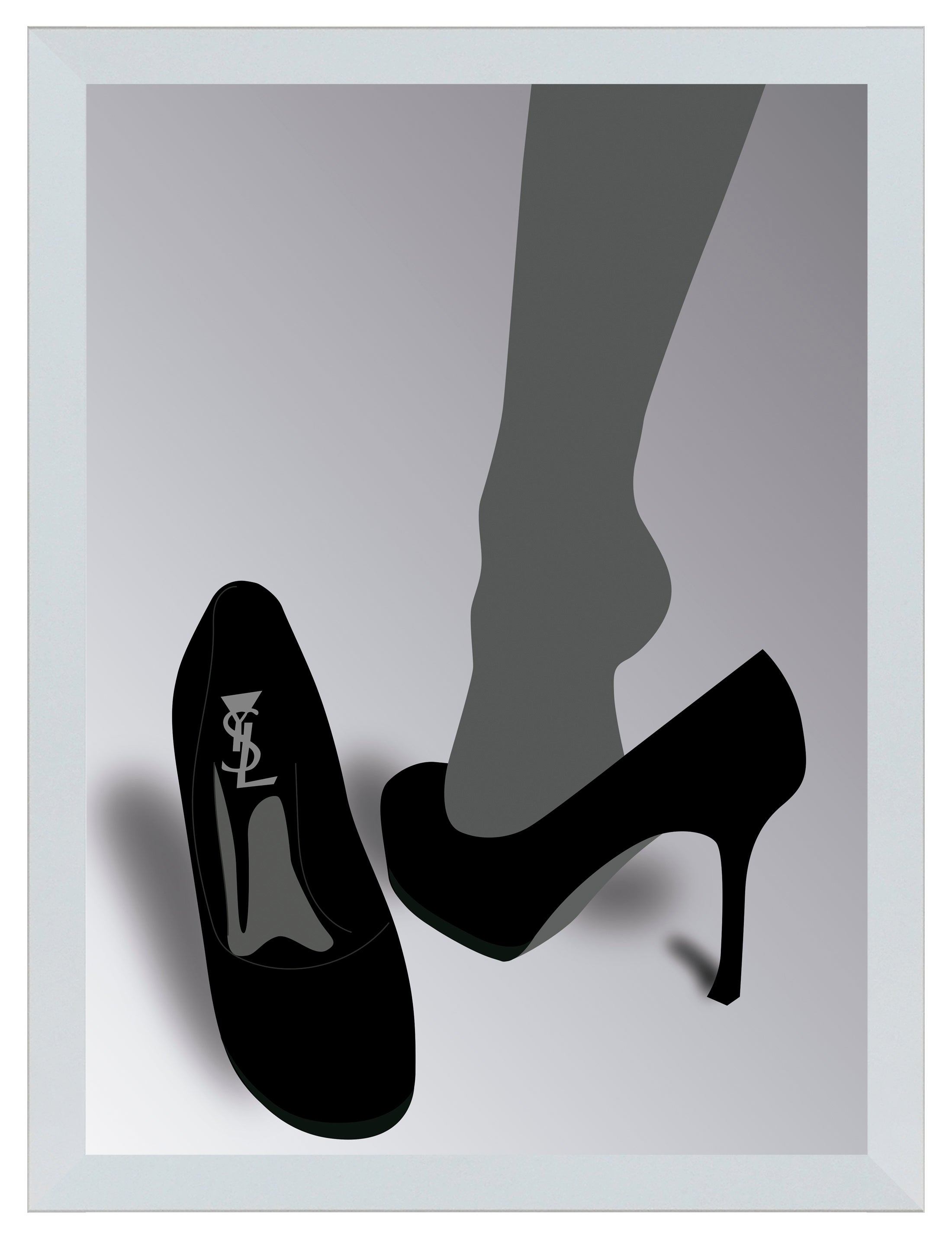 Cuadro pintado con marco all shoes 30 cm x 40 cm