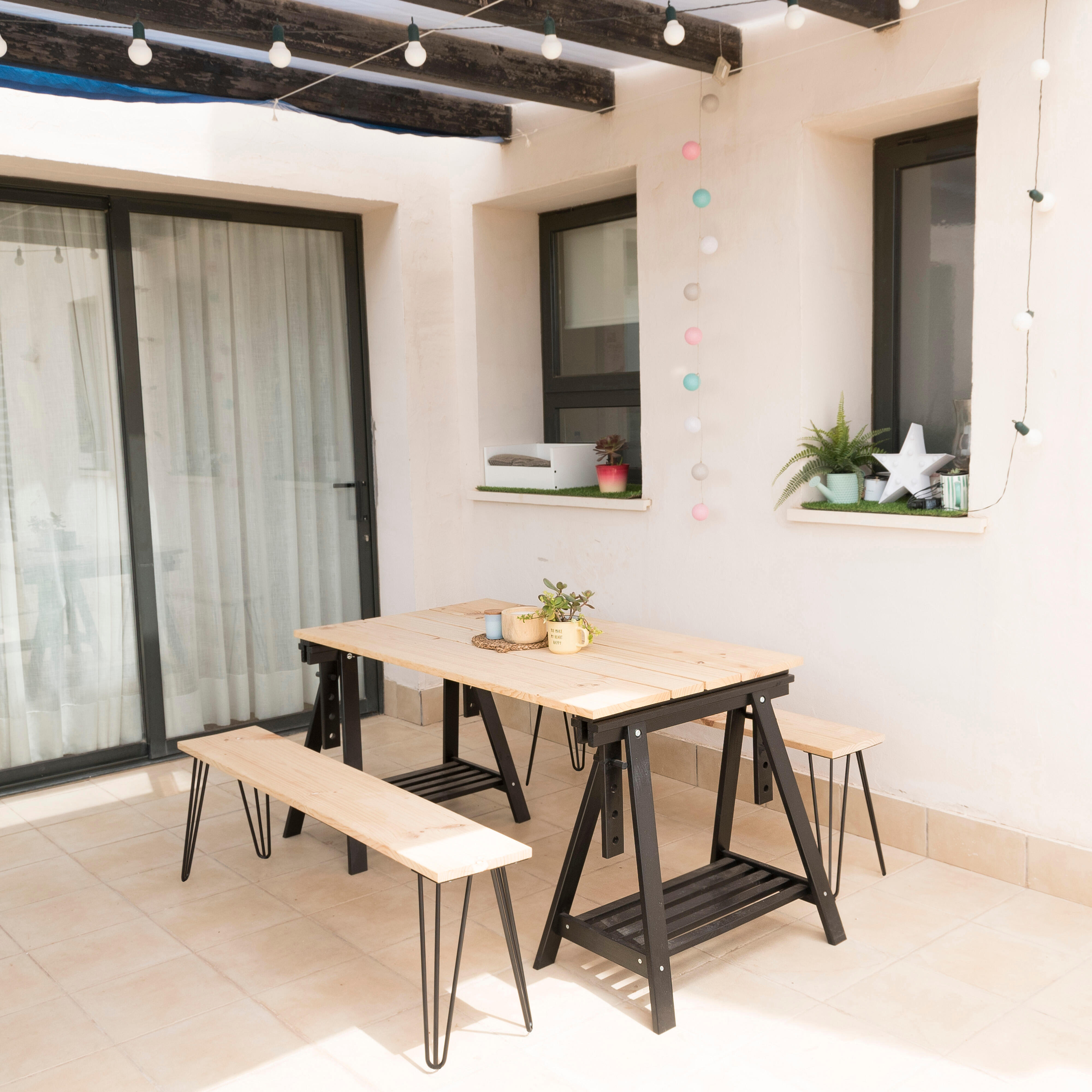 Cavalete regulável pinho preto 98,5-70x70x45 cm Astigarraga Archi Tec - 4