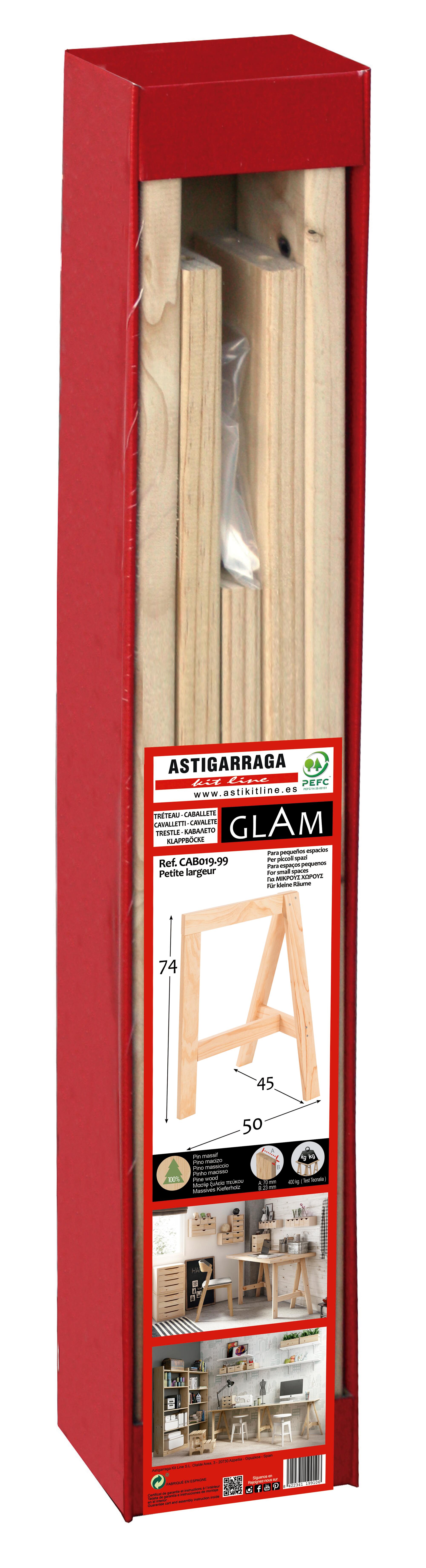 Cavalete de madeira GLAM S/VERNIZ 50CM - 5