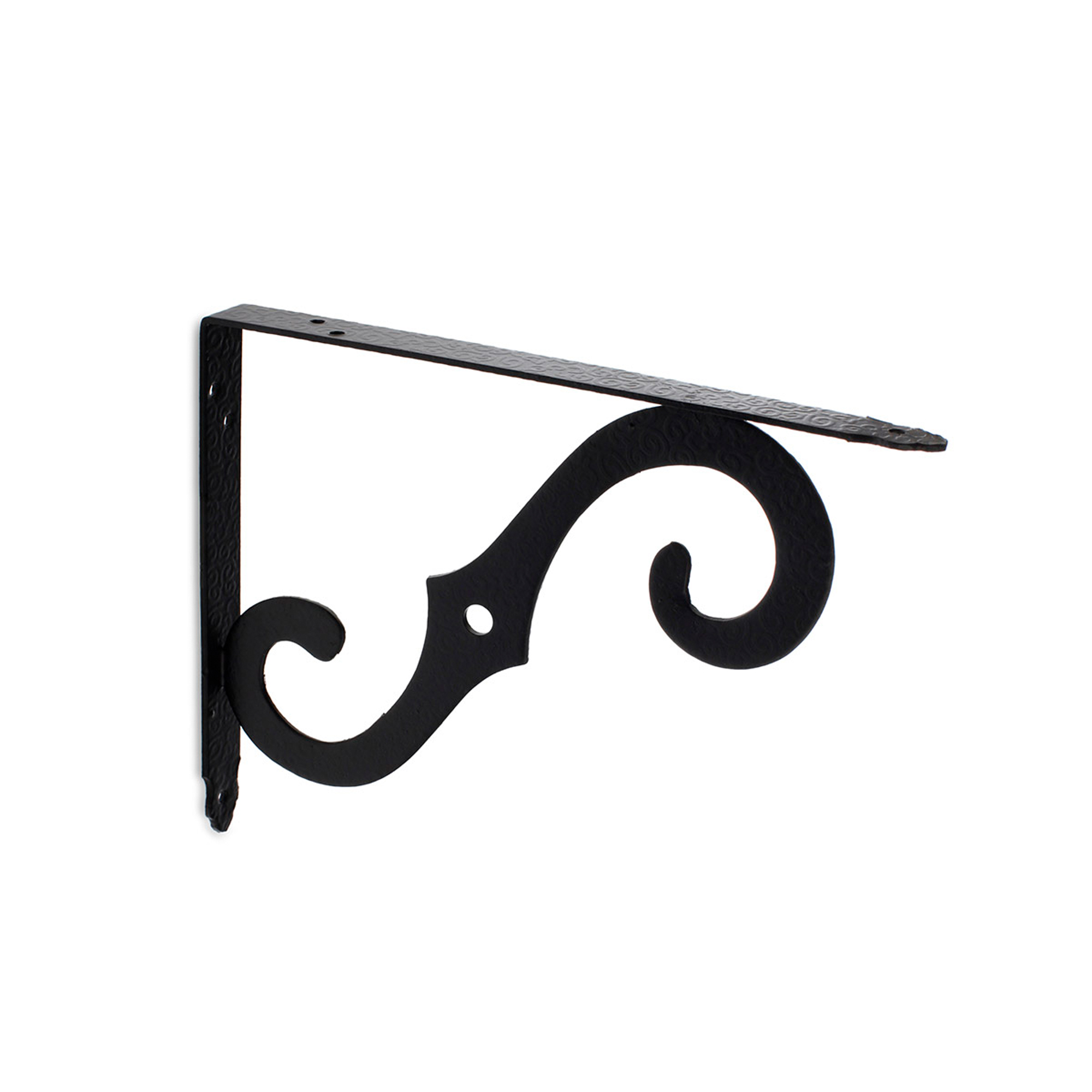 1 escuadra fabricada en acero negro para baldas de 250 mm